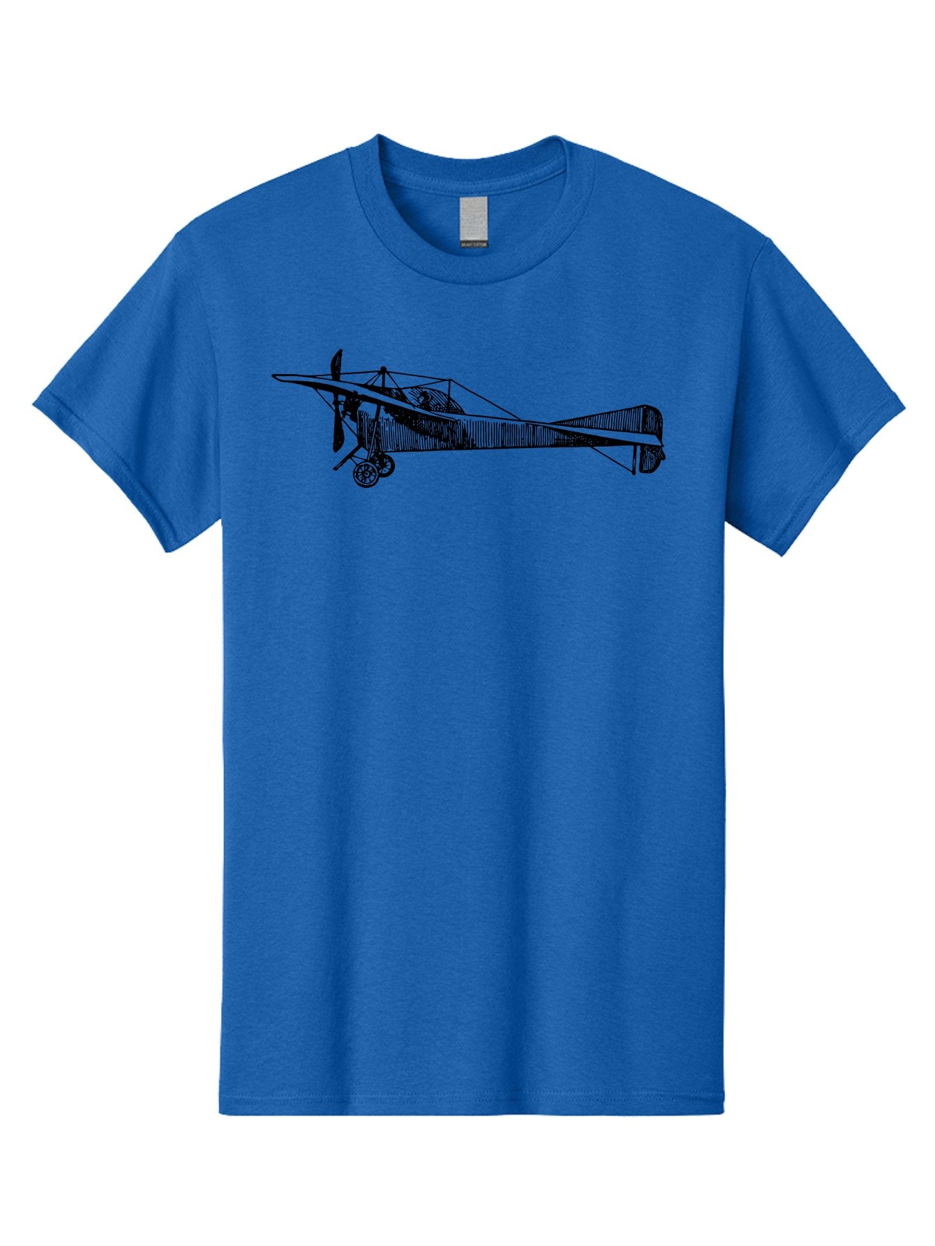 Wwi-Biplane Men'S Graphic Tee, 100% Cotton, Comfortable Casual Summer Wear, Machine Washable, Vintage Biplane, Old Airplane, Historical Aircraft, Classic Aviation, Retro Flying Machine, Nostalgic Design, Wooden Aircraft, Aad840