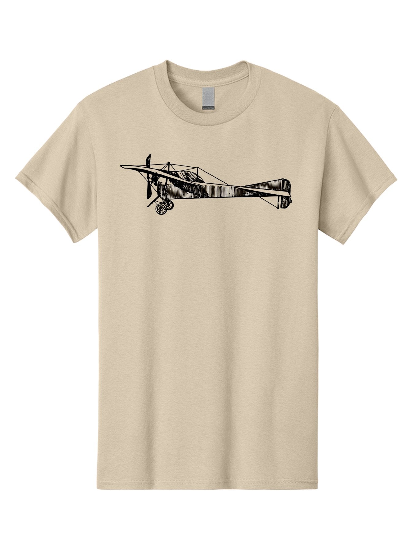 Wwi-Biplane Men'S Graphic Tee, 100% Cotton, Comfortable Casual Summer Wear, Machine Washable, Vintage Biplane, Old Airplane, Historical Aircraft, Classic Aviation, Retro Flying Machine, Nostalgic Design, Wooden Aircraft, Aad840 9