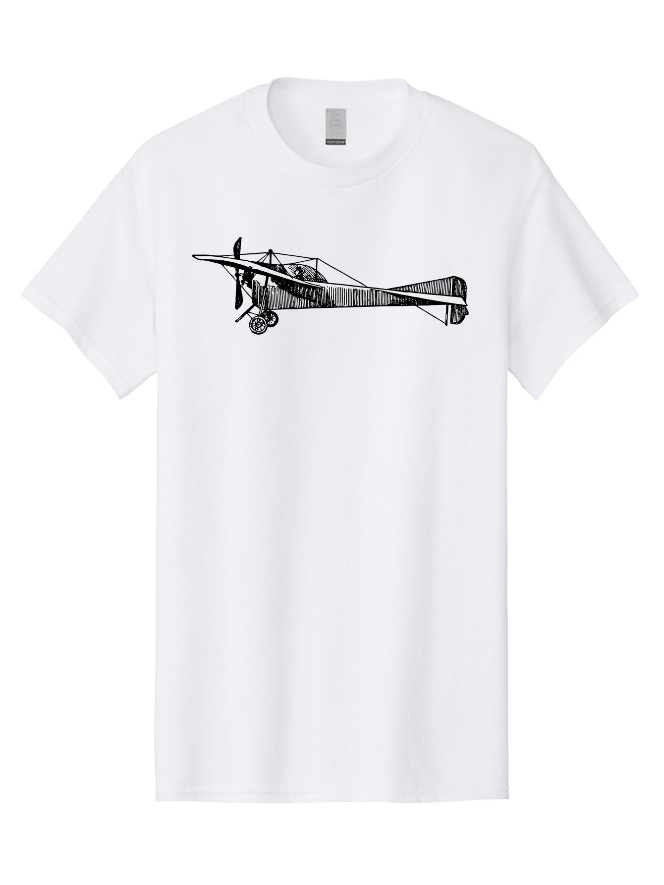 Wwi-Biplane Men'S Graphic Tee, 100% Cotton, Comfortable Casual Summer Wear, Machine Washable, Vintage Biplane, Old Airplane, Historical Aircraft, Classic Aviation, Retro Flying Machine, Nostalgic Design, Wooden Aircraft, Aad840 10