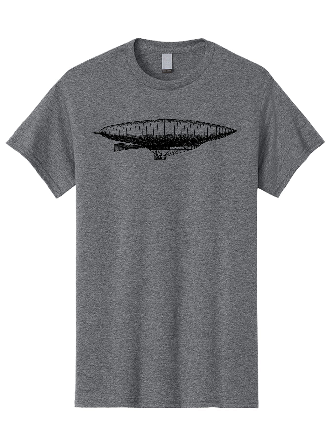 Zeppelin Men'S Graphic Tee, 100% Cotton, Comfortable Casual Summer Wear, Machine Washable, Dirigible Balloon, Historical Aircraft, Vintage Aviation, Zeppelin, Aerostat, Lighter-Than-Air Craft, Retro Technology Aad842