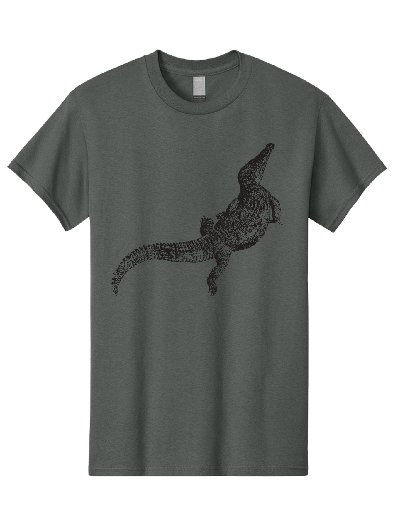 Alligator Men'S Graphic Tee, 100% Cotton, Comfortable Casual Summer Wear, Machine Washable, Crocodile Illustration, Reptile Art, Wildlife Design, Scaly Texture, Fierce Animal, Predatory Creature, Wild Nature Aad844 4