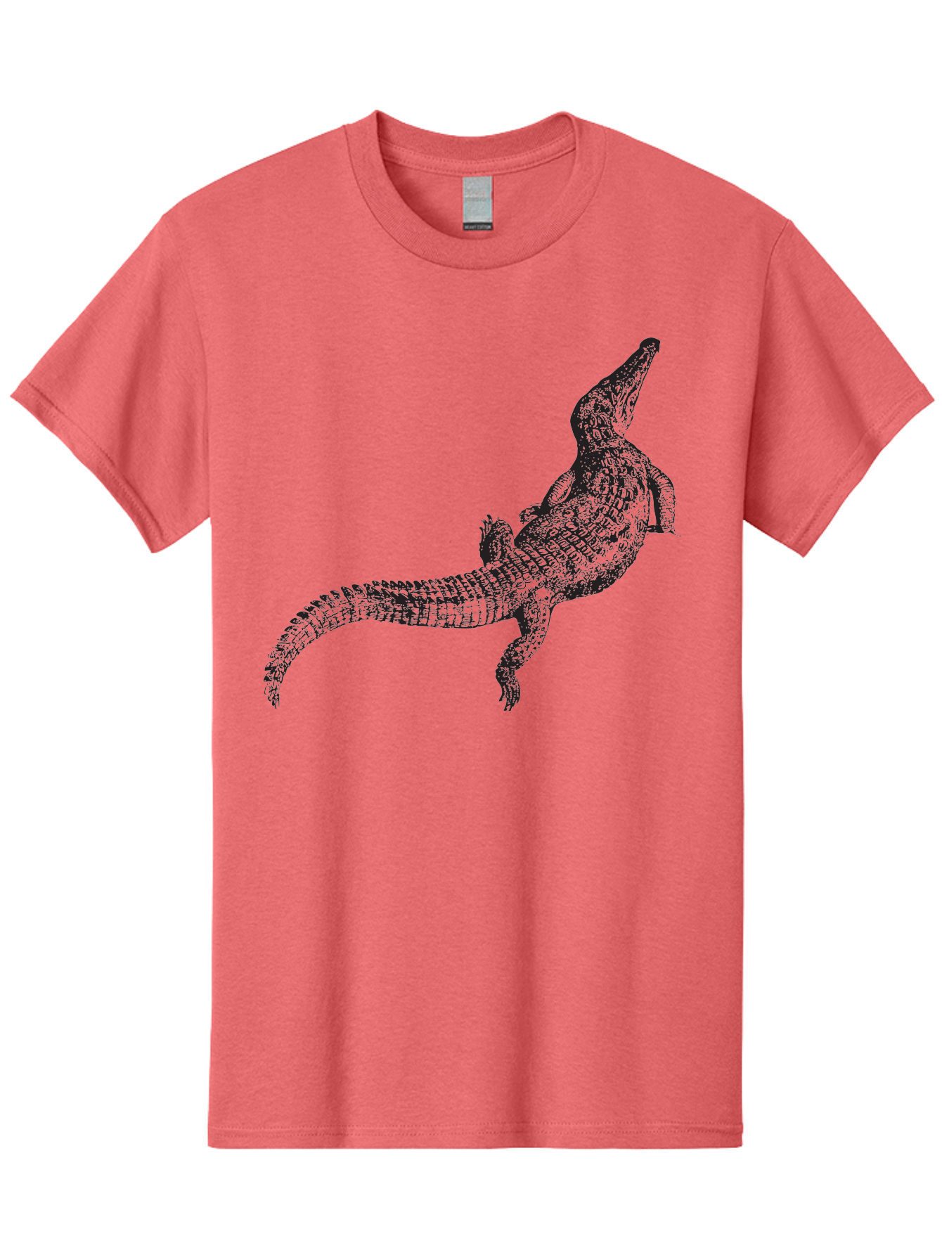 Alligator Men'S Graphic Tee, 100% Cotton, Comfortable Casual Summer Wear, Machine Washable, Crocodile Illustration, Reptile Art, Wildlife Design, Scaly Texture, Fierce Animal, Predatory Creature, Wild Nature Aad844 27