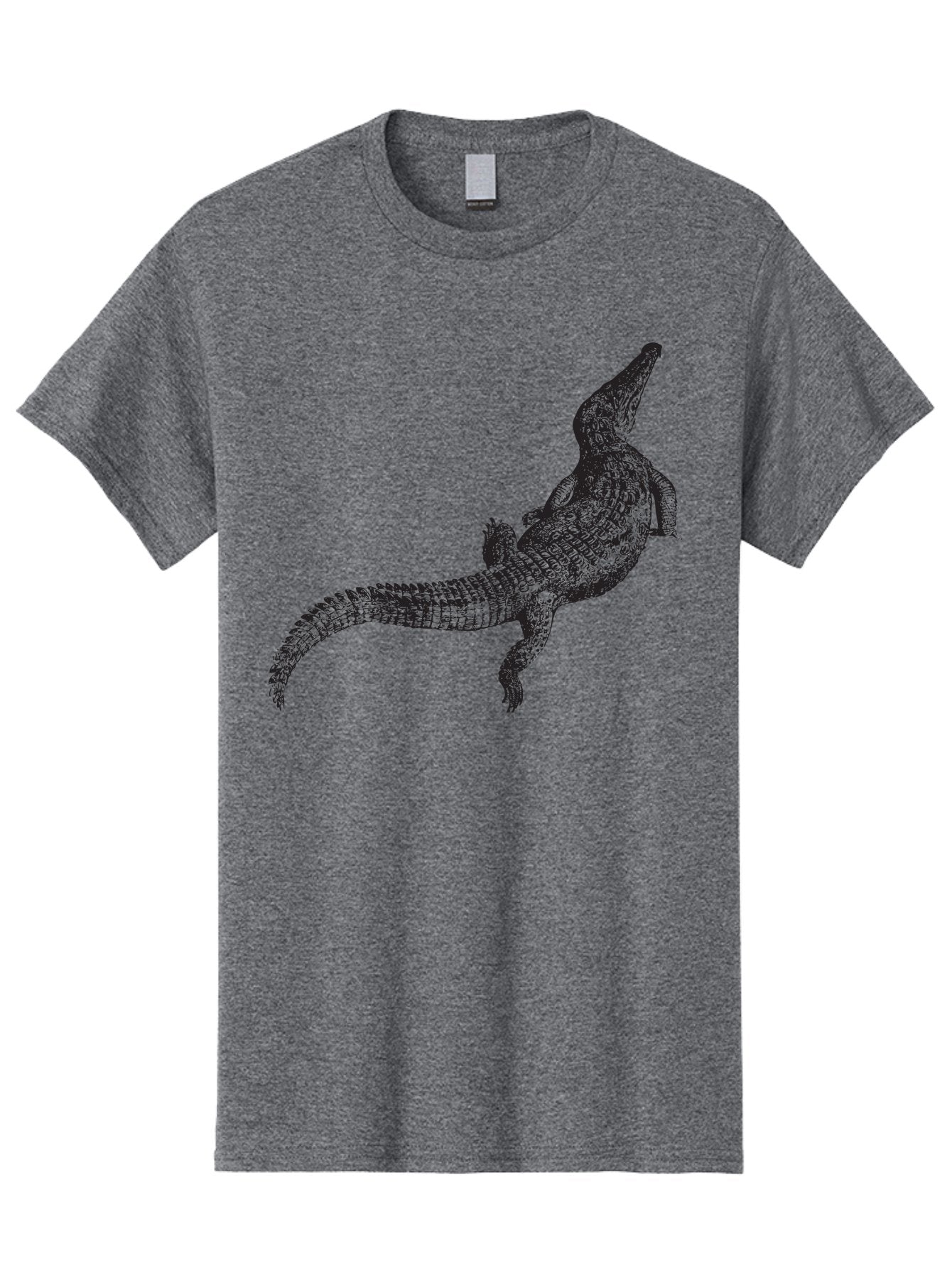 Alligator Men'S Graphic Tee, 100% Cotton, Comfortable Casual Summer Wear, Machine Washable, Crocodile Illustration, Reptile Art, Wildlife Design, Scaly Texture, Fierce Animal, Predatory Creature, Wild Nature Aad844 9