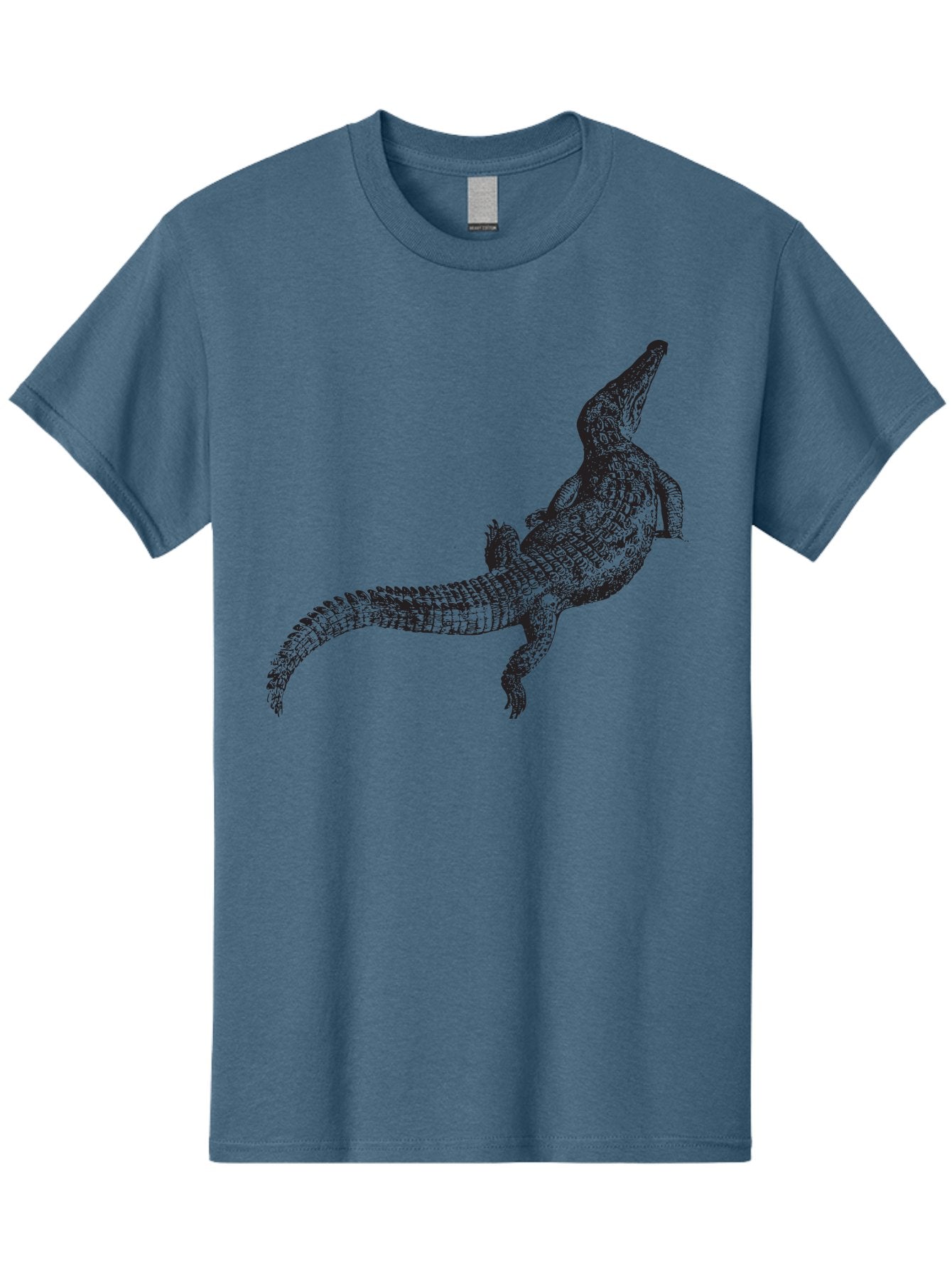 Alligator Men'S Graphic Tee, 100% Cotton, Comfortable Casual Summer Wear, Machine Washable, Crocodile Illustration, Reptile Art, Wildlife Design, Scaly Texture, Fierce Animal, Predatory Creature, Wild Nature Aad844 5