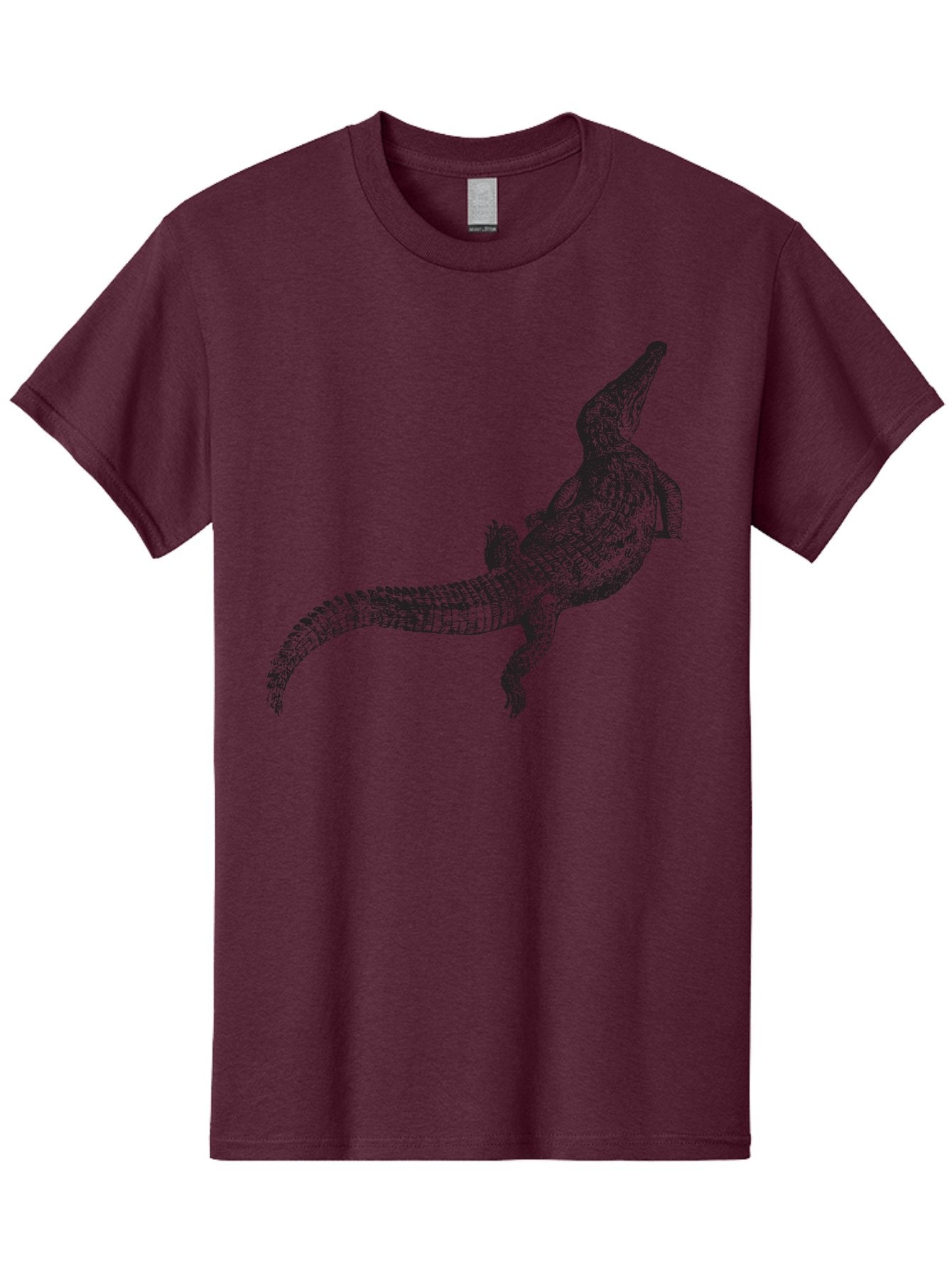 Alligator Men'S Graphic Tee, 100% Cotton, Comfortable Casual Summer Wear, Machine Washable, Crocodile Illustration, Reptile Art, Wildlife Design, Scaly Texture, Fierce Animal, Predatory Creature, Wild Nature Aad844