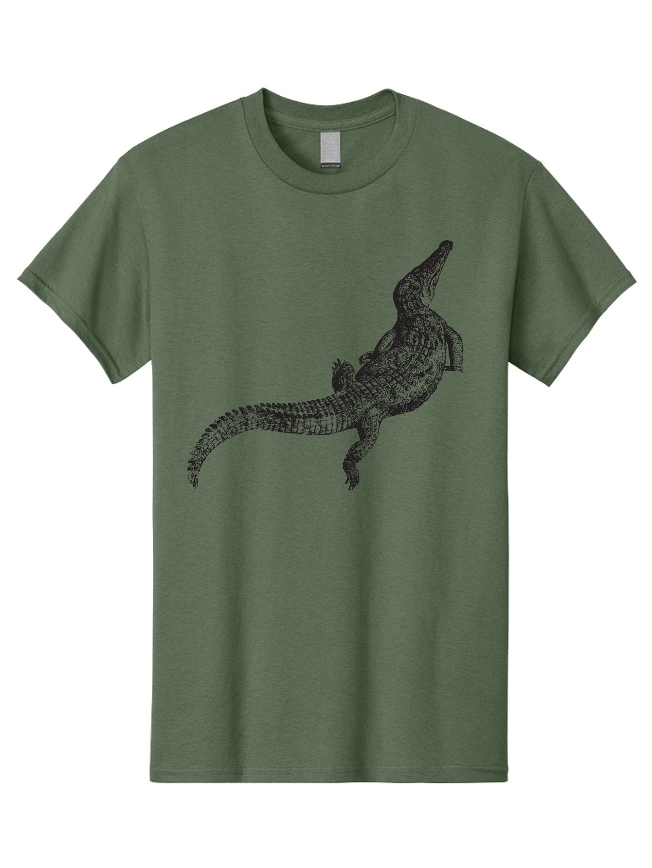 Alligator Men'S Graphic Tee, 100% Cotton, Comfortable Casual Summer Wear, Machine Washable, Crocodile Illustration, Reptile Art, Wildlife Design, Scaly Texture, Fierce Animal, Predatory Creature, Wild Nature Aad844 6