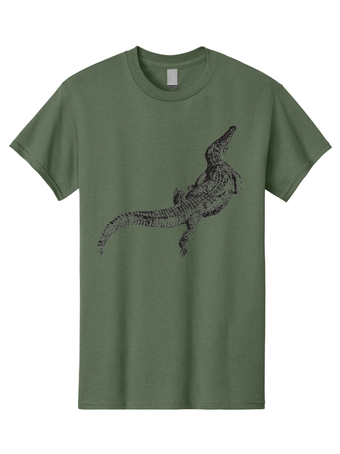 Alligator Men'S Graphic Tee, 100% Cotton, Comfortable Casual Summer Wear, Machine Washable, Crocodile Illustration, Reptile Art, Wildlife Design, Scaly Texture, Fierce Animal, Predatory Creature, Wild Nature Aad844 13