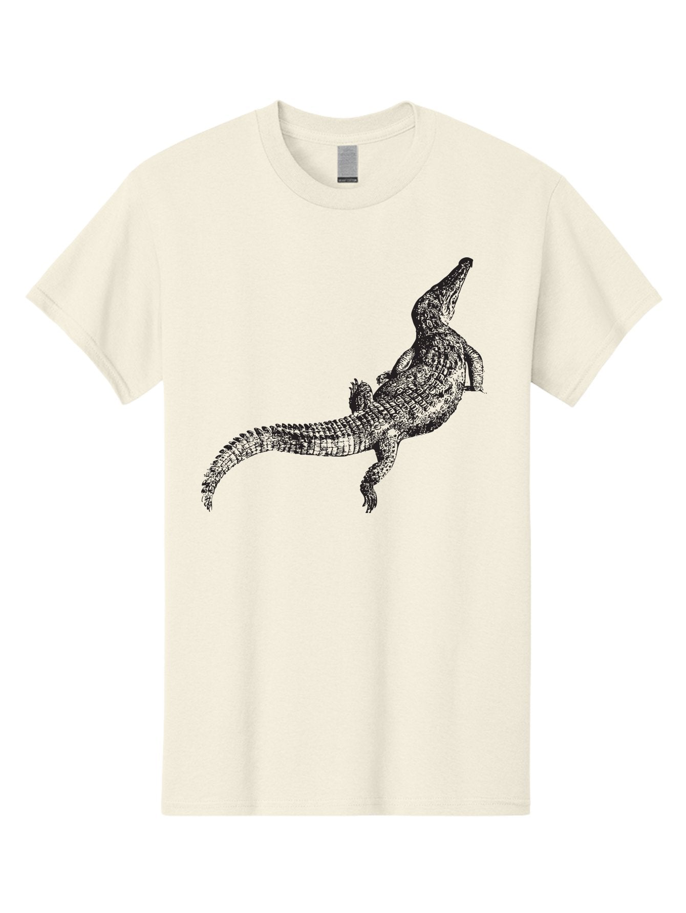 Alligator Men'S Graphic Tee, 100% Cotton, Comfortable Casual Summer Wear, Machine Washable, Crocodile Illustration, Reptile Art, Wildlife Design, Scaly Texture, Fierce Animal, Predatory Creature, Wild Nature Aad844 8
