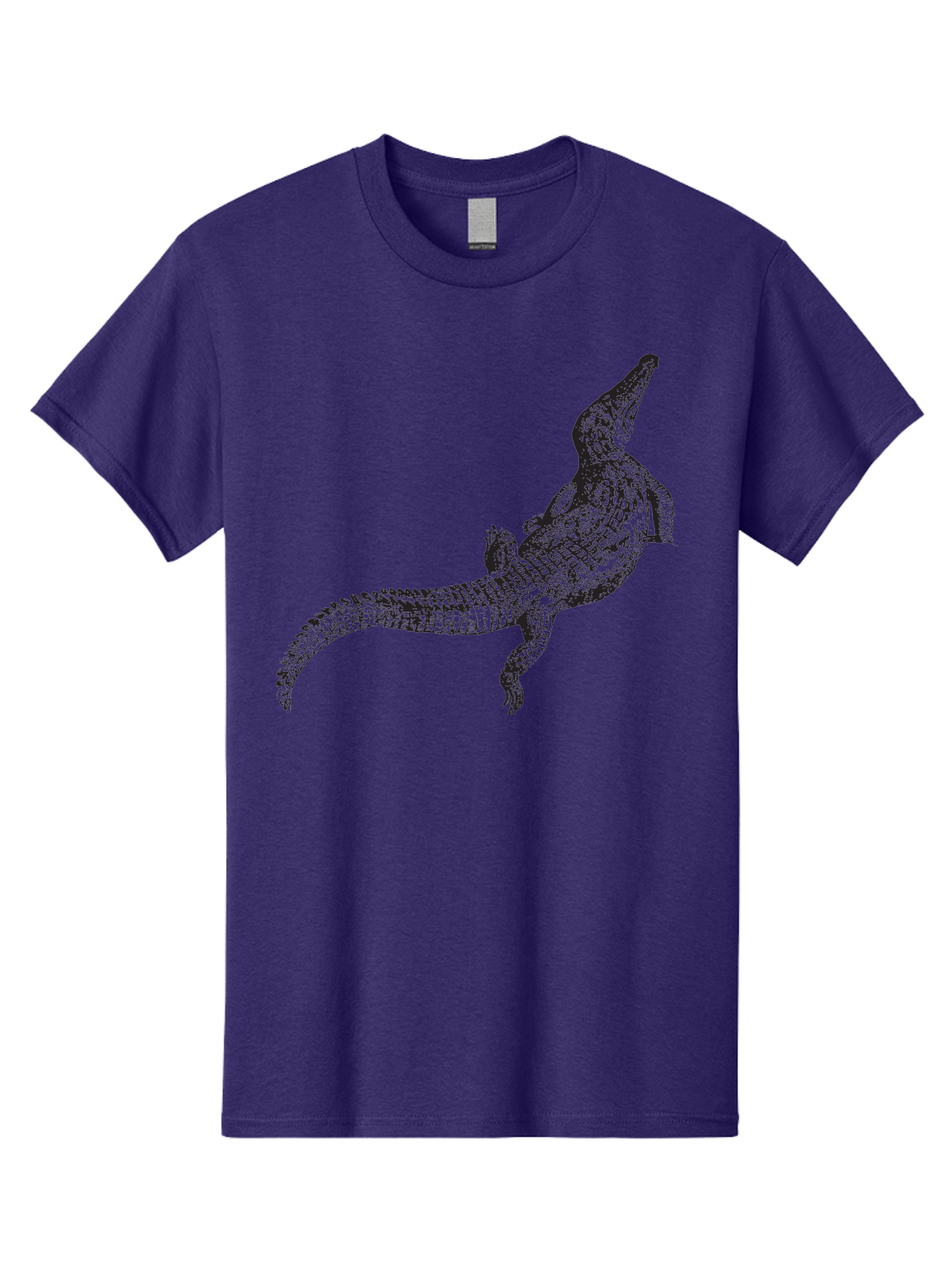 Alligator Men'S Graphic Tee, 100% Cotton, Comfortable Casual Summer Wear, Machine Washable, Crocodile Illustration, Reptile Art, Wildlife Design, Scaly Texture, Fierce Animal, Predatory Creature, Wild Nature Aad844