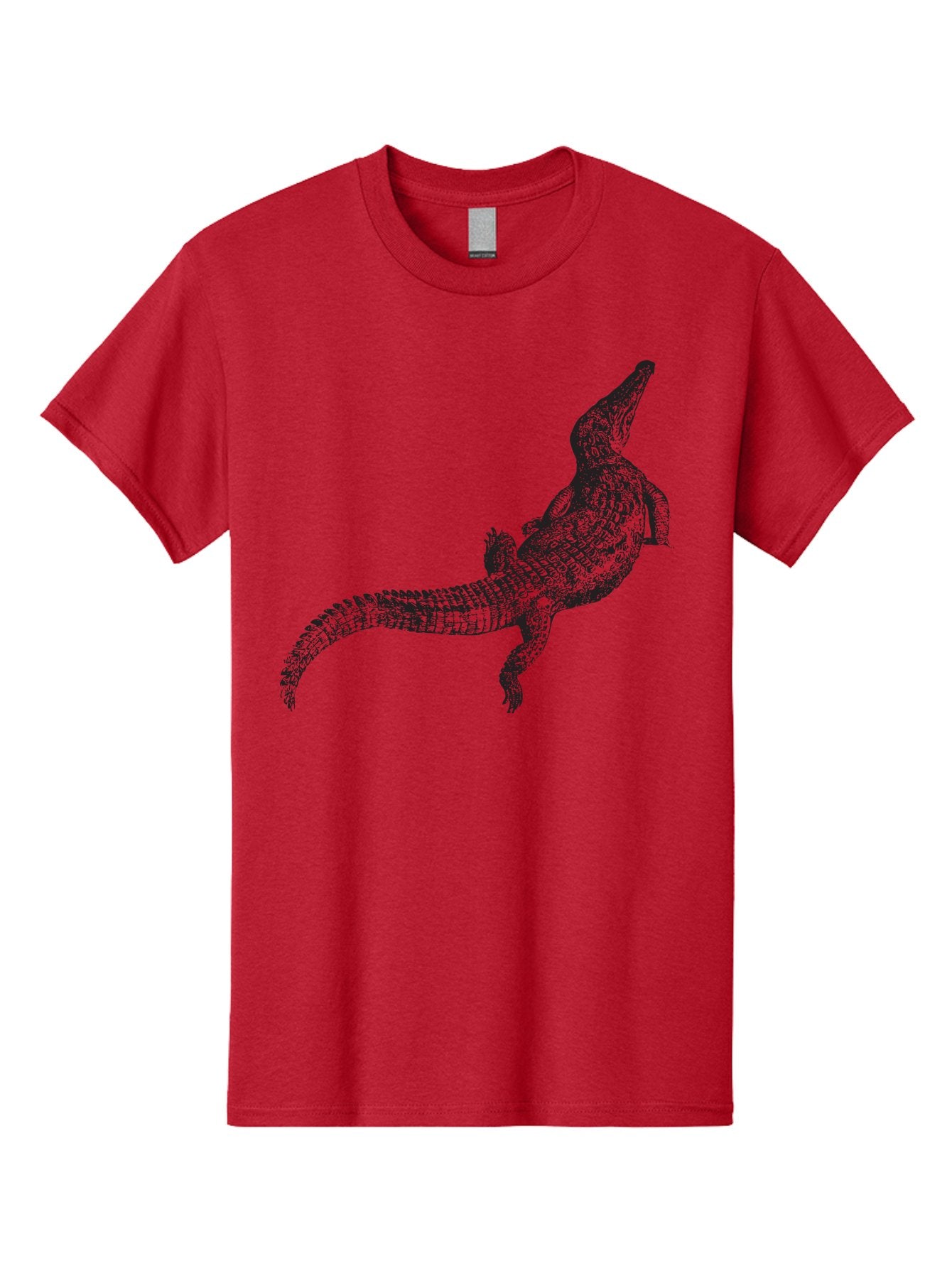 Alligator Men'S Graphic Tee, 100% Cotton, Comfortable Casual Summer Wear, Machine Washable, Crocodile Illustration, Reptile Art, Wildlife Design, Scaly Texture, Fierce Animal, Predatory Creature, Wild Nature Aad844 3