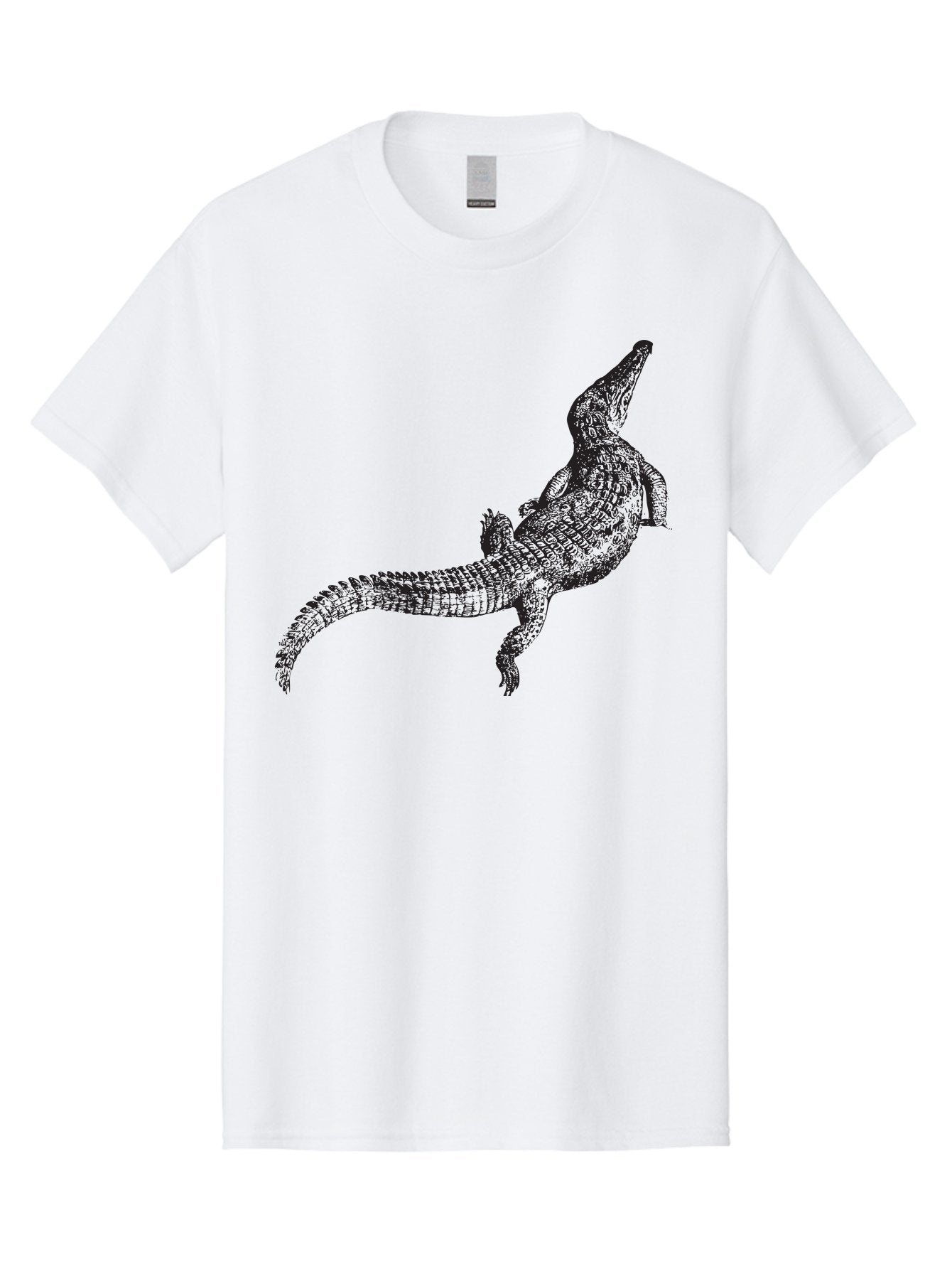 Alligator Men'S Graphic Tee, 100% Cotton, Comfortable Casual Summer Wear, Machine Washable, Crocodile Illustration, Reptile Art, Wildlife Design, Scaly Texture, Fierce Animal, Predatory Creature, Wild Nature Aad844 7