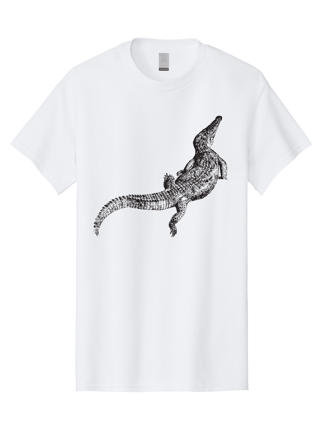 Alligator Men'S Graphic Tee, 100% Cotton, Comfortable Casual Summer Wear, Machine Washable, Crocodile Illustration, Reptile Art, Wildlife Design, Scaly Texture, Fierce Animal, Predatory Creature, Wild Nature Aad844 25