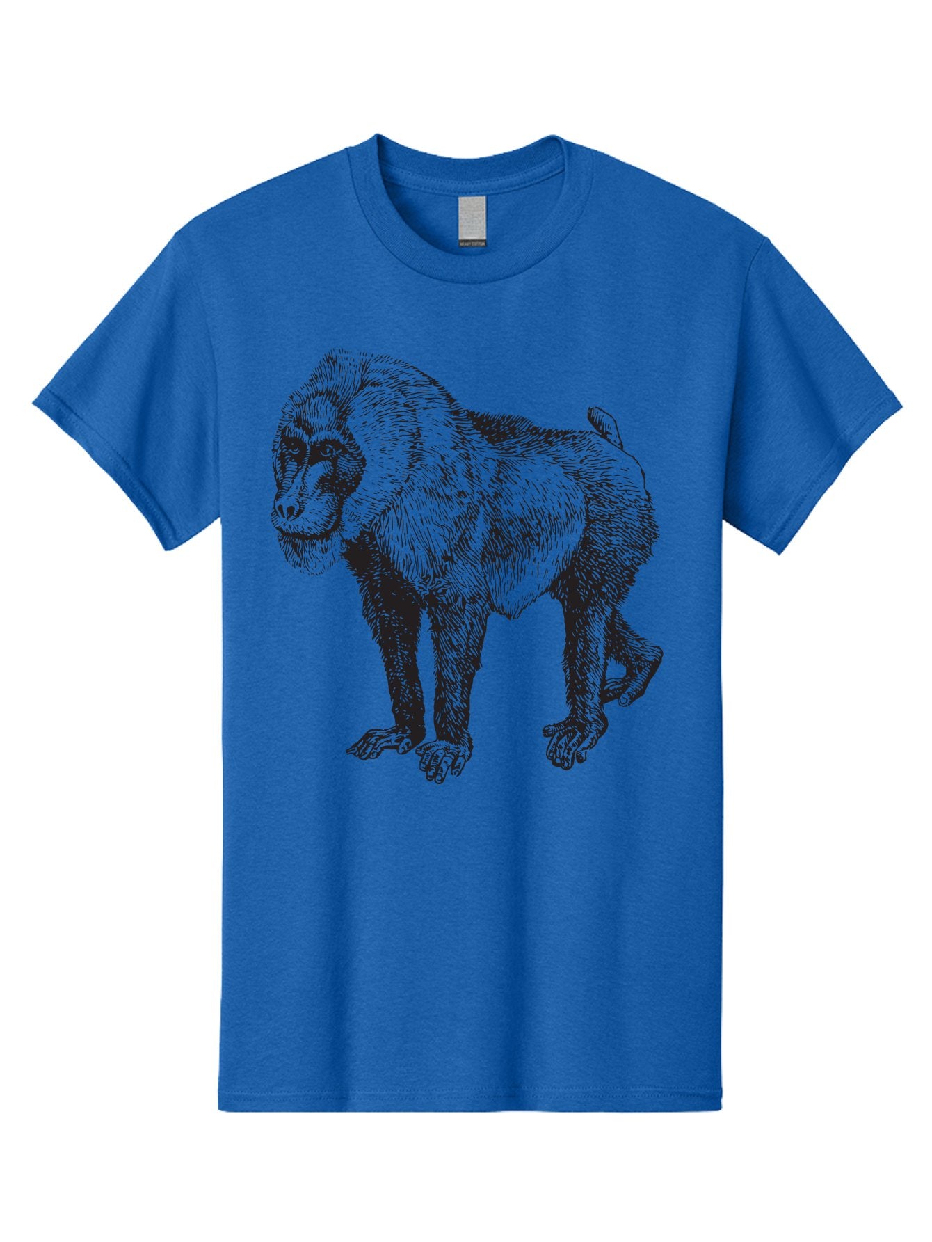 Baboon Men'S Graphic Tee, 100% Cotton, Comfortable Casual Summer Wear, Machine Washable, Baboon, Primate, Wildlife, Animal Illustration, Sketch Art, Detailed Drawing, Furry Texture, Monkey Species, Wild Primate Aad845 10
