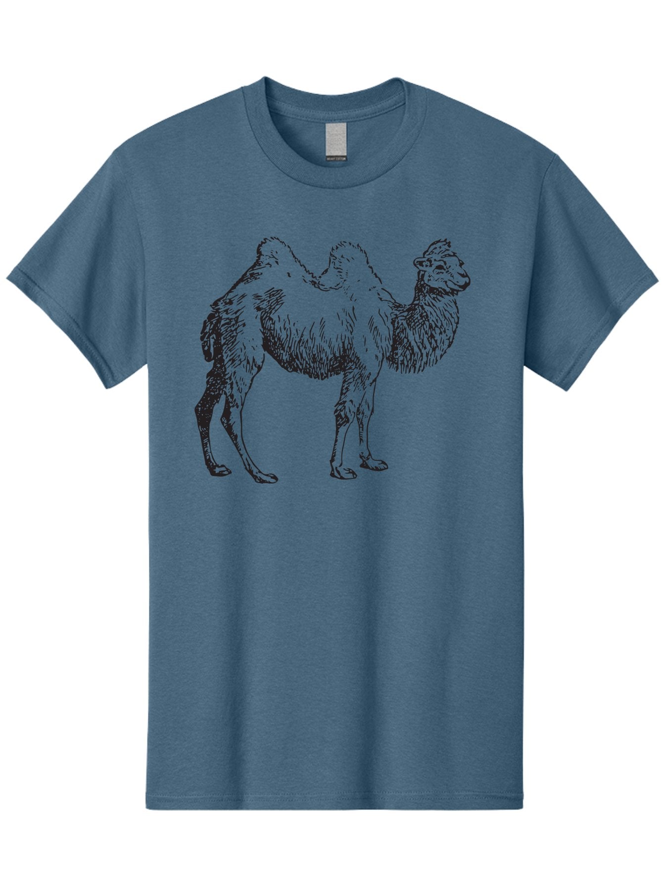 Bactrian-Camel Men'S Graphic Tee, 100% Cotton, Comfortable Casual Summer Wear, Machine Washable, Bactrian Camel, Double Hump Camel, Desert Animal, Exotic Creature, Wild Camel, Camel Illustration, Camel Drawing Aad846 12