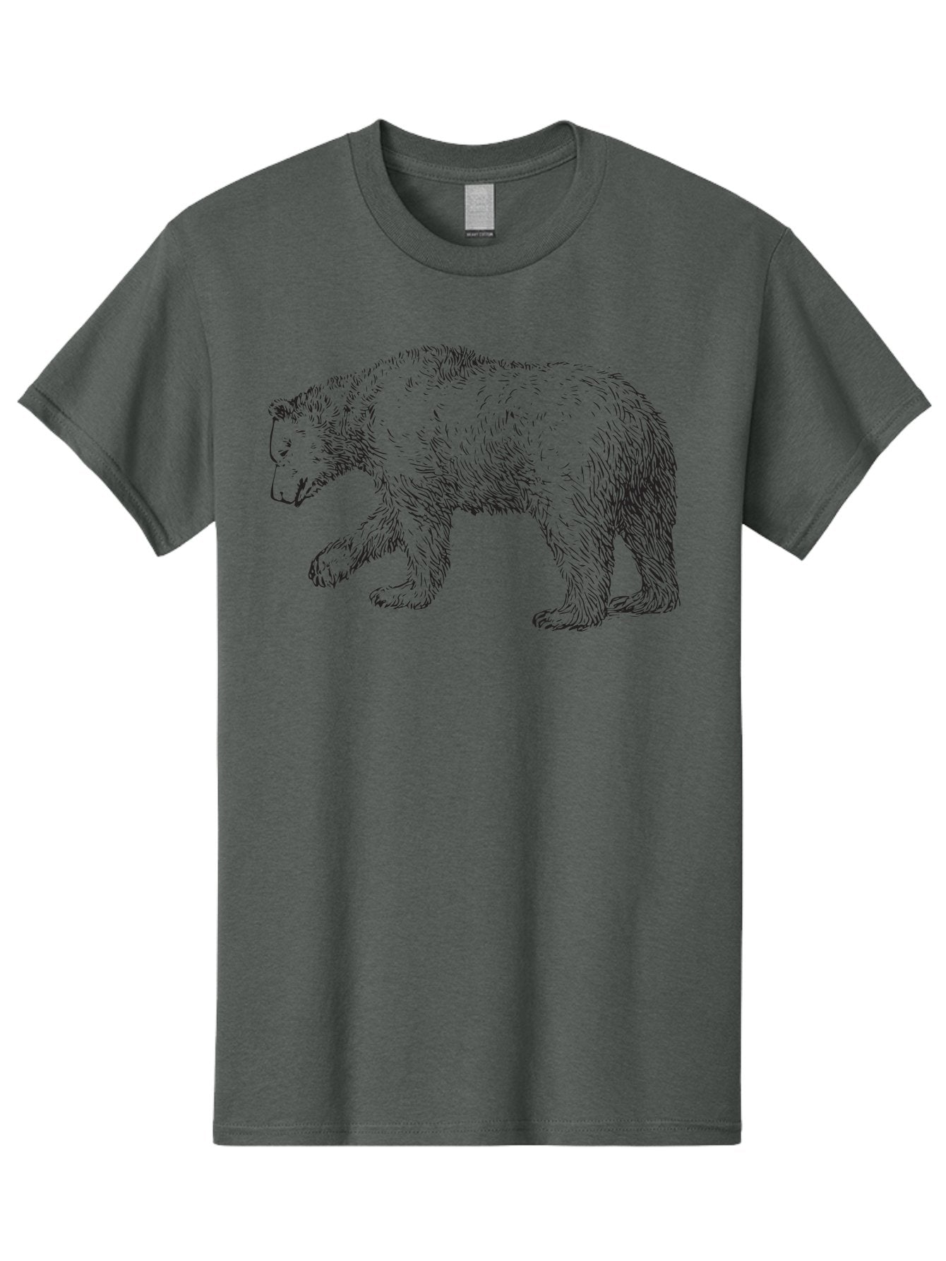 Bear-Sketch Men'S Graphic Tee, 100% Cotton, Comfortable Casual Summer Wear, Machine Washable, Black Bear Illustration, Wild Animal, Mammal, Forestry, Wildlife Conservation, Line Art, Modern Art, Abstract Bear Aad849 15