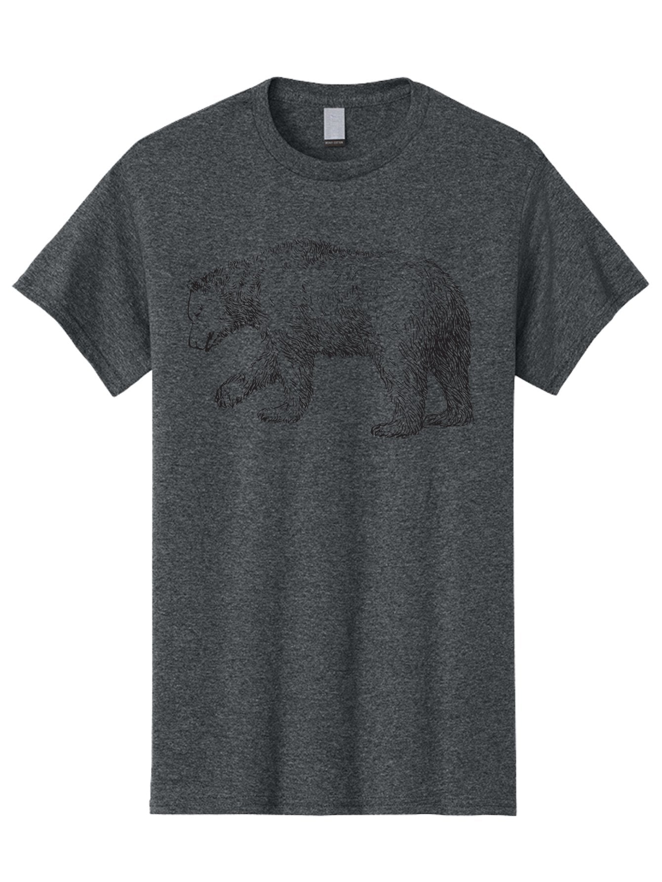 Bear-Sketch Men'S Graphic Tee, 100% Cotton, Comfortable Casual Summer Wear, Machine Washable, Black Bear Illustration, Wild Animal, Mammal, Forestry, Wildlife Conservation, Line Art, Modern Art, Abstract Bear Aad849 4