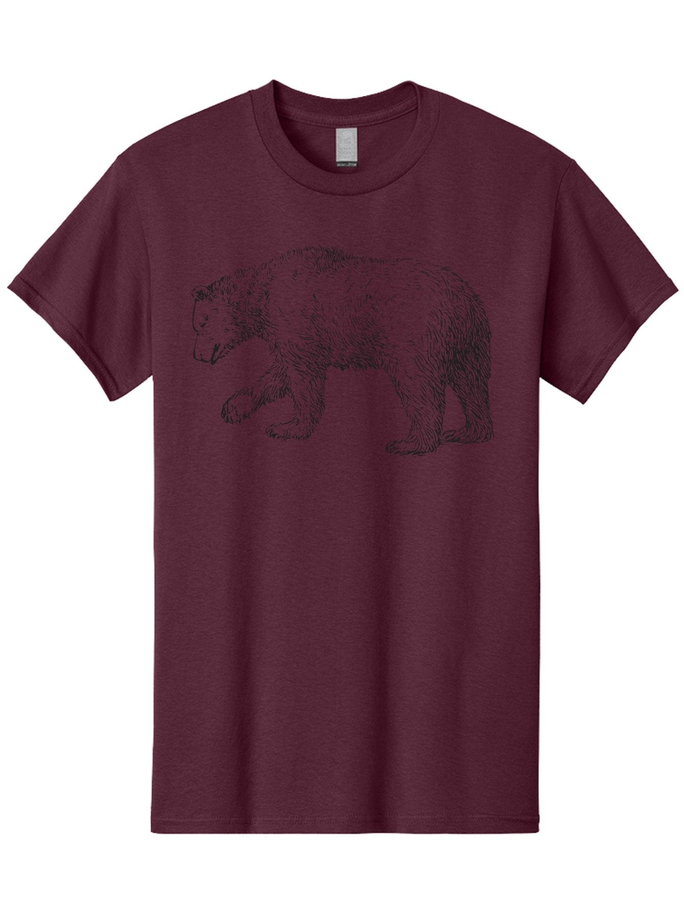 Bear-Sketch Men'S Graphic Tee, 100% Cotton, Comfortable Casual Summer Wear, Machine Washable, Black Bear Illustration, Wild Animal, Mammal, Forestry, Wildlife Conservation, Line Art, Modern Art, Abstract Bear Aad849 5