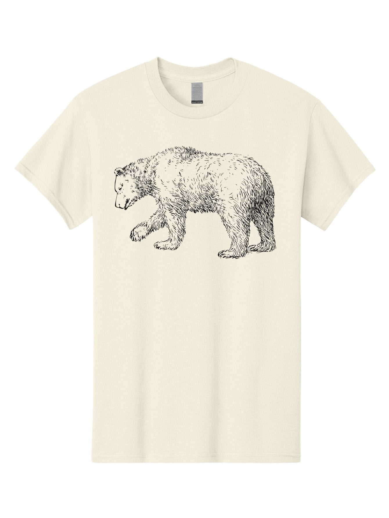Bear-Sketch Men'S Graphic Tee, 100% Cotton, Comfortable Casual Summer Wear, Machine Washable, Black Bear Illustration, Wild Animal, Mammal, Forestry, Wildlife Conservation, Line Art, Modern Art, Abstract Bear Aad849 6