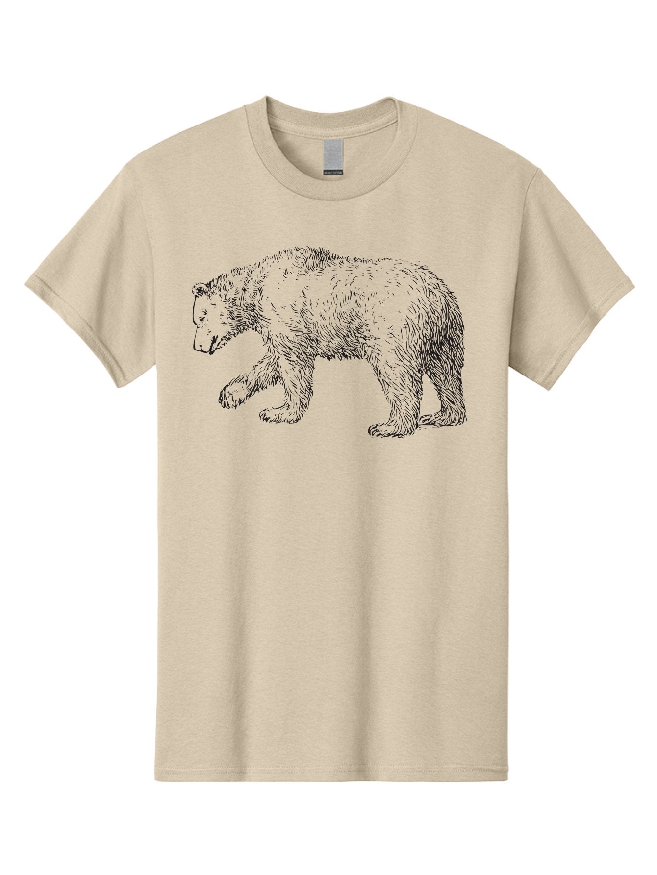 Bear-Sketch Men'S Graphic Tee, 100% Cotton, Comfortable Casual Summer Wear, Machine Washable, Black Bear Illustration, Wild Animal, Mammal, Forestry, Wildlife Conservation, Line Art, Modern Art, Abstract Bear Aad849 9
