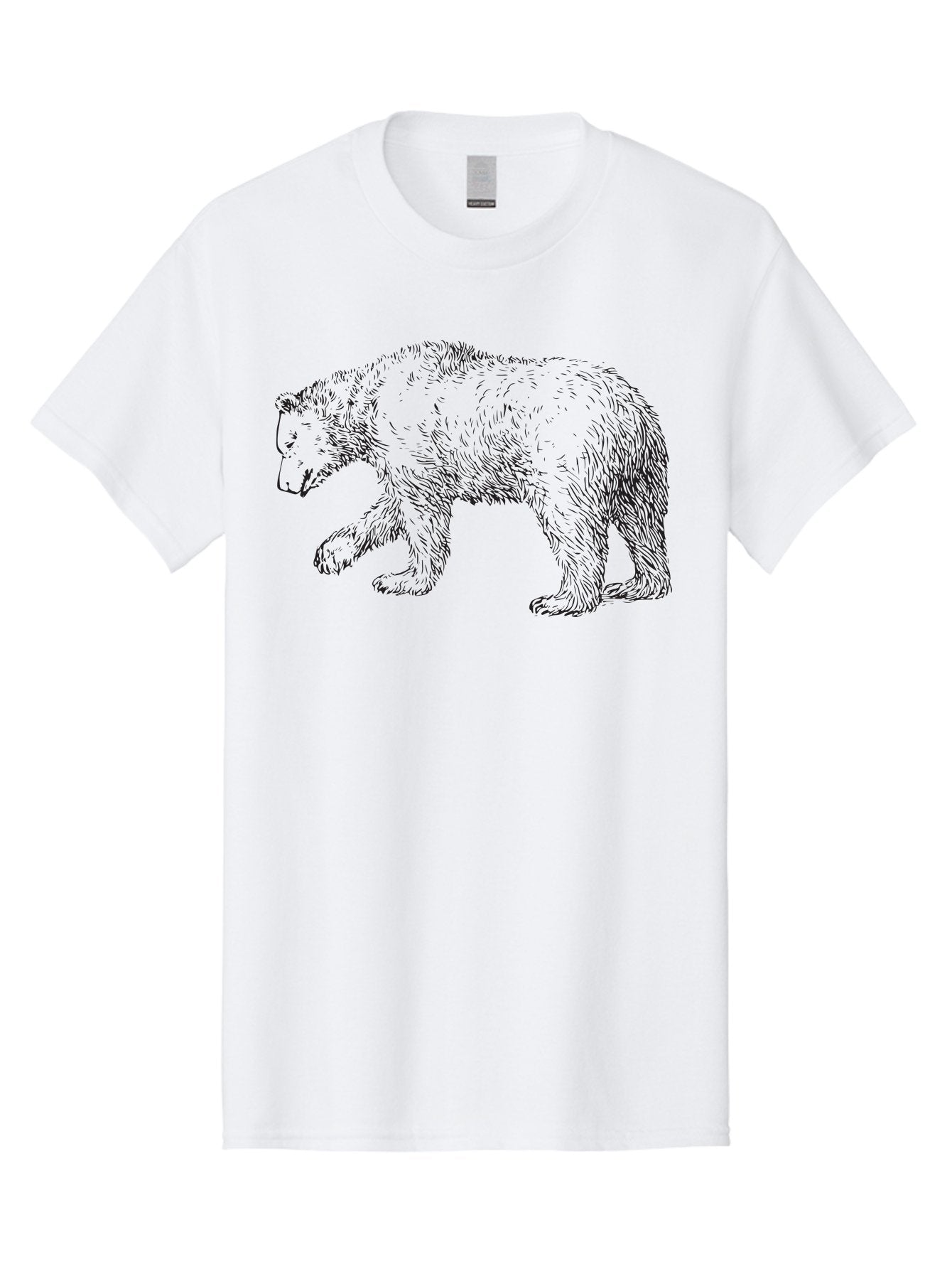Bear-Sketch Men'S Graphic Tee, 100% Cotton, Comfortable Casual Summer Wear, Machine Washable, Black Bear Illustration, Wild Animal, Mammal, Forestry, Wildlife Conservation, Line Art, Modern Art, Abstract Bear Aad849 3