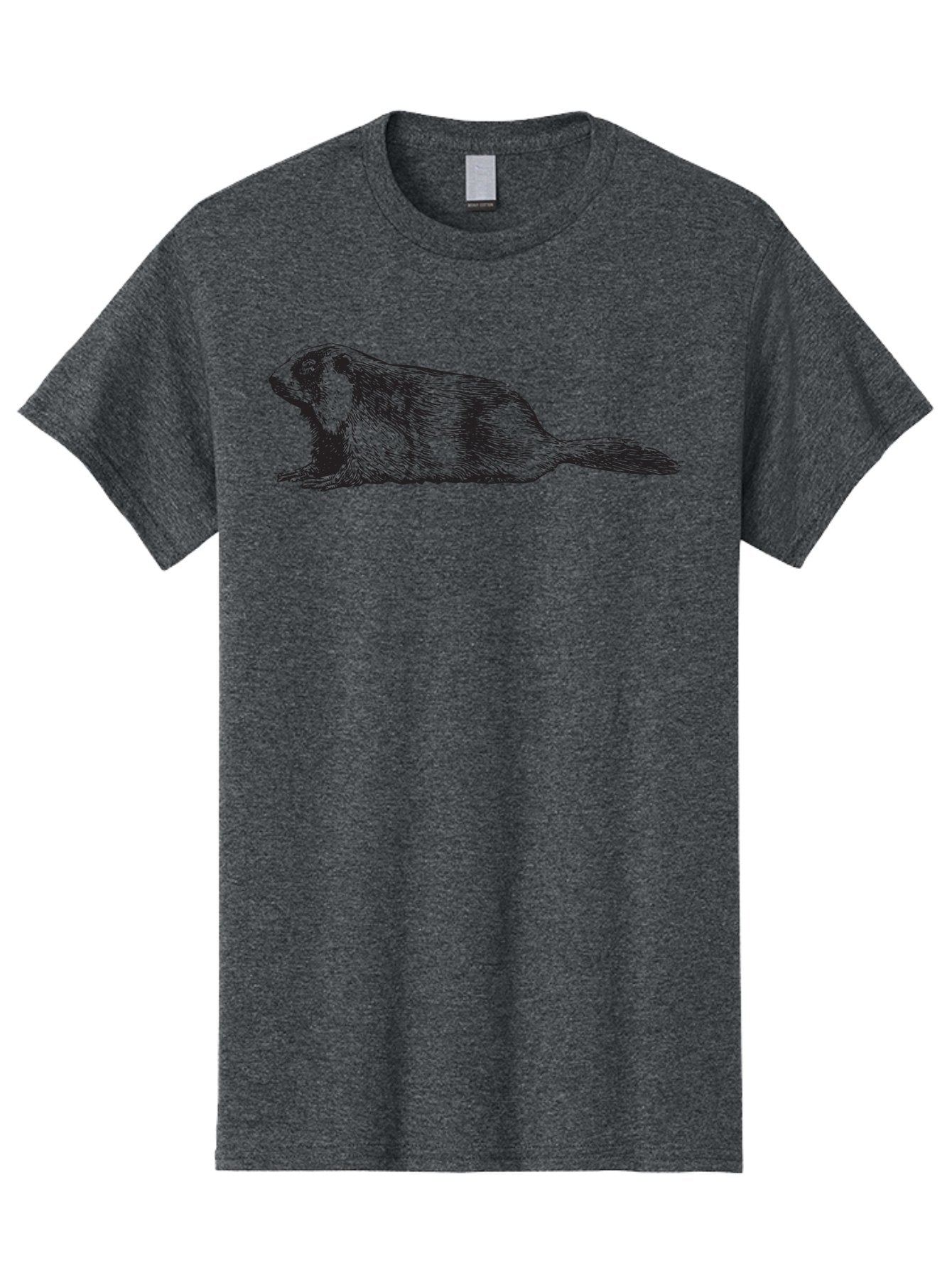 Beaver Men'S Graphic Tee, 100% Cotton, Comfortable Casual Summer Wear, Machine Washable, Beaver Illustration, Rodent Artwork, Wildlife Drawing, Black And White Animal, Sketchy Texture, Furry Creature, Aquatic Mammal, Engraving Style, Aad850