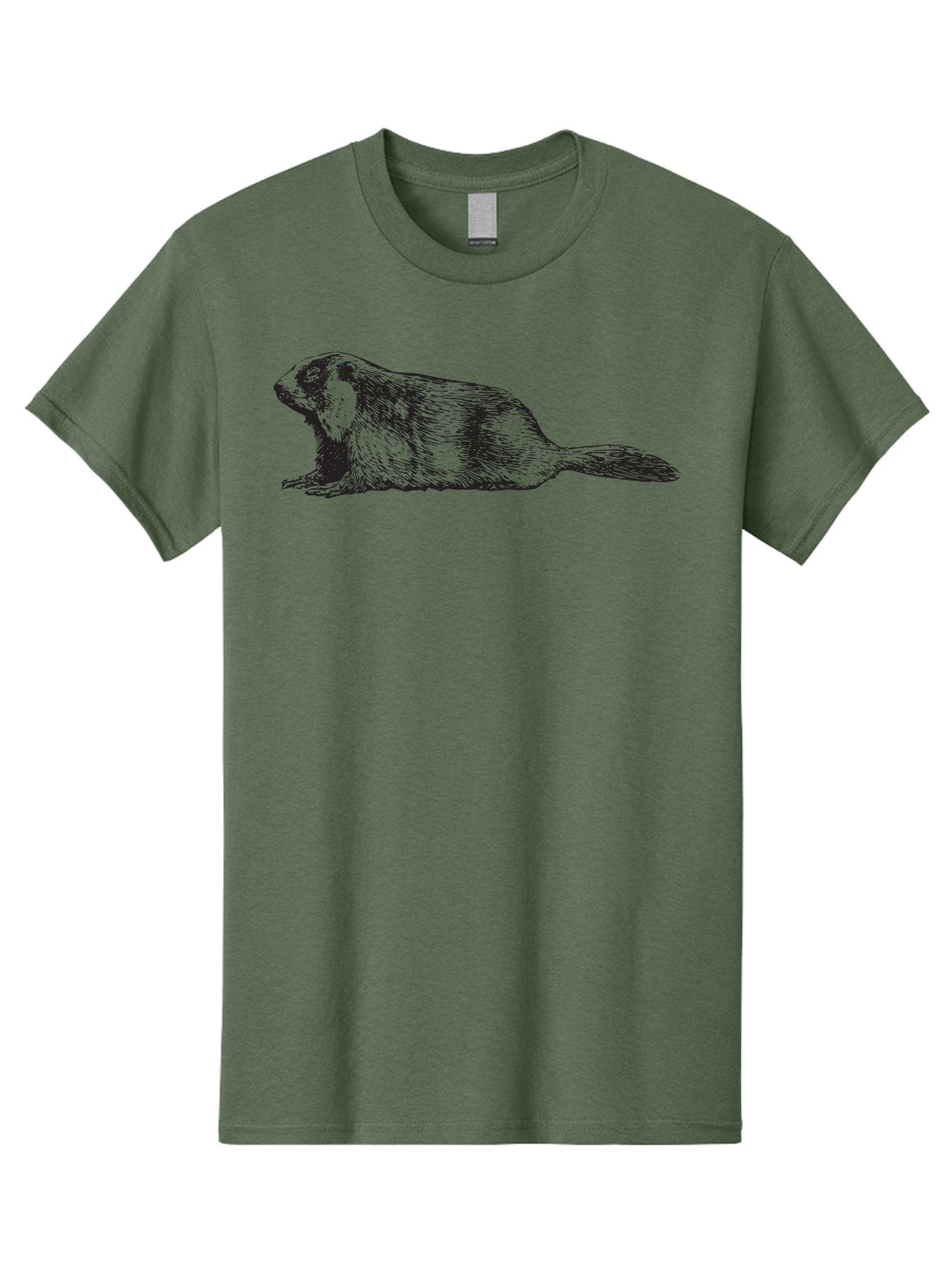 Beaver Men'S Graphic Tee, 100% Cotton, Comfortable Casual Summer Wear, Machine Washable, Beaver Illustration, Rodent Artwork, Wildlife Drawing, Black And White Animal, Sketchy Texture, Furry Creature, Aquatic Mammal, Engraving Style, Aad850 11