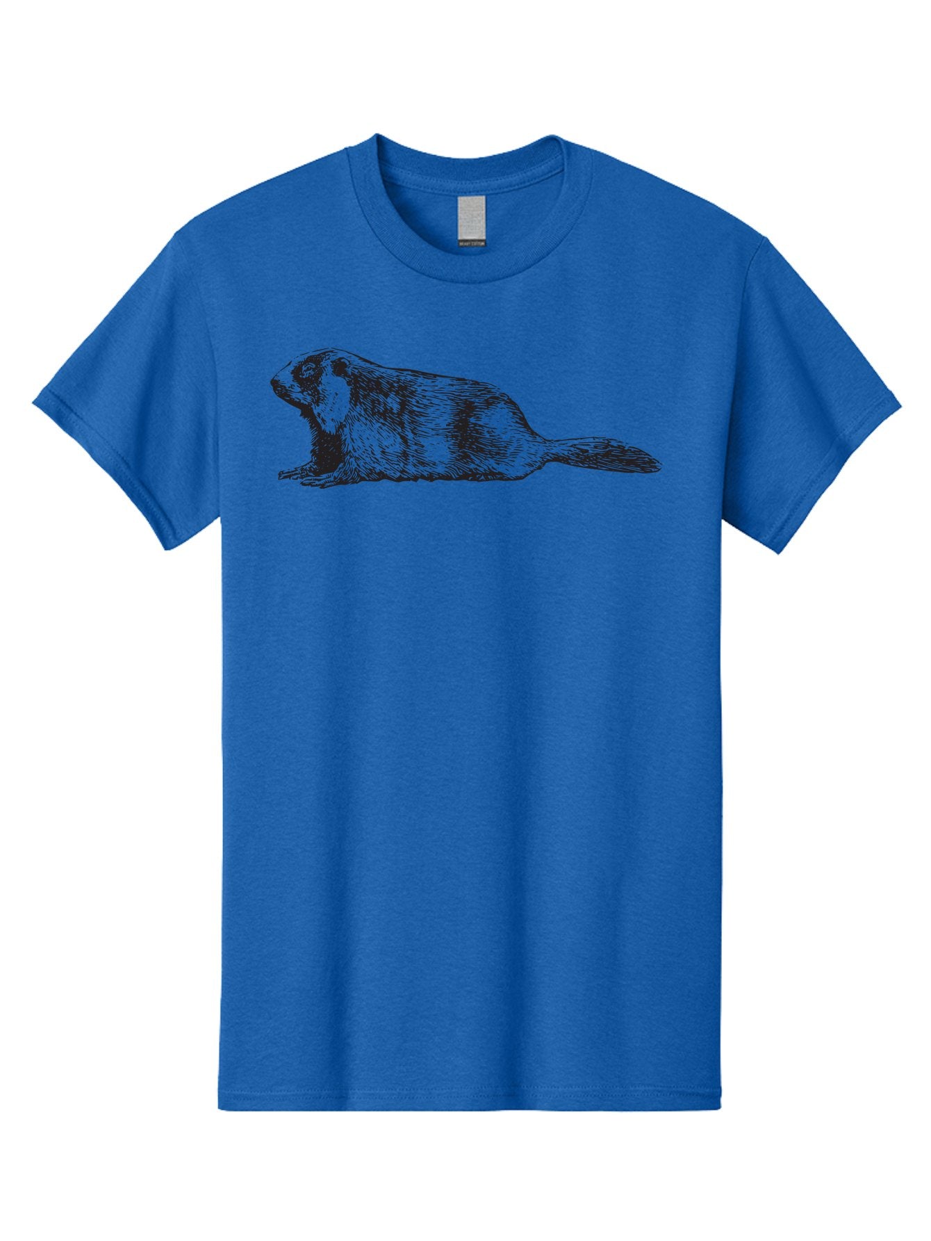 Beaver Men'S Graphic Tee, 100% Cotton, Comfortable Casual Summer Wear, Machine Washable, Beaver Illustration, Rodent Artwork, Wildlife Drawing, Black And White Animal, Sketchy Texture, Furry Creature, Aquatic Mammal, Engraving Style, Aad850 4