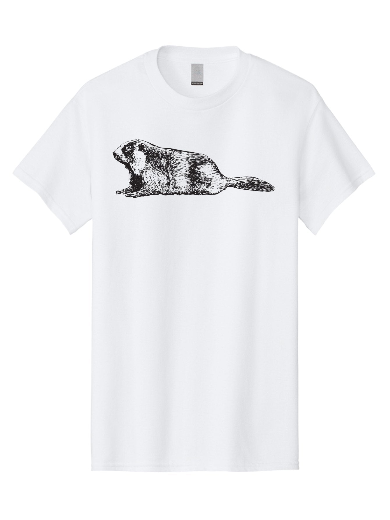 Beaver Men'S Graphic Tee, 100% Cotton, Comfortable Casual Summer Wear, Machine Washable, Beaver Illustration, Rodent Artwork, Wildlife Drawing, Black And White Animal, Sketchy Texture, Furry Creature, Aquatic Mammal, Engraving Style, Aad850