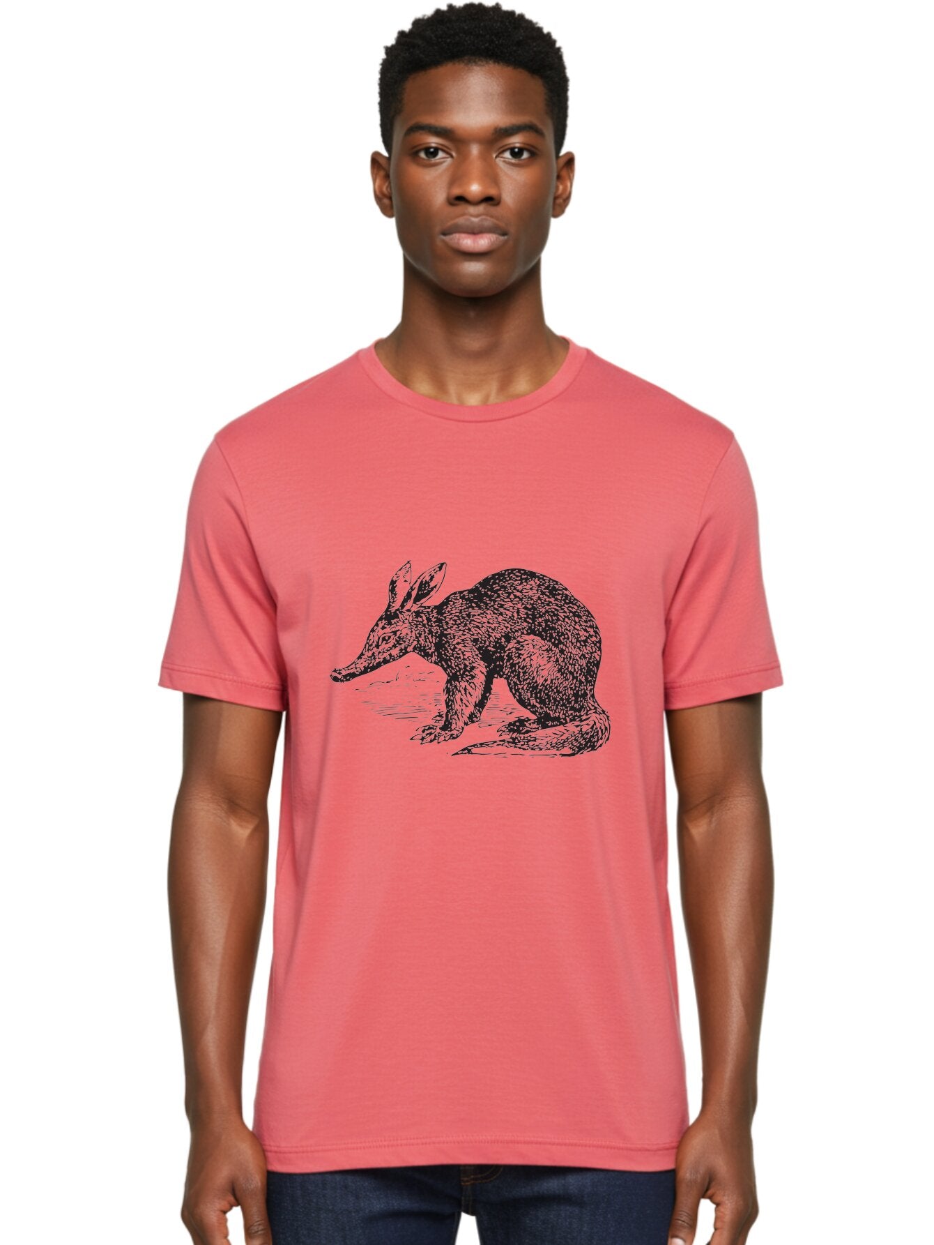 Billie-The-Bilby Men'S Graphic Tee, 100% Cotton, Comfortable Casual Summer Wear, Machine Washable, Bilby Animal Illustration, Marsupial Wildlife, Long Snout, Rabbit-Like Ears, Textured Fur, Detailed Artwork, Wildlife Art Aad851 26