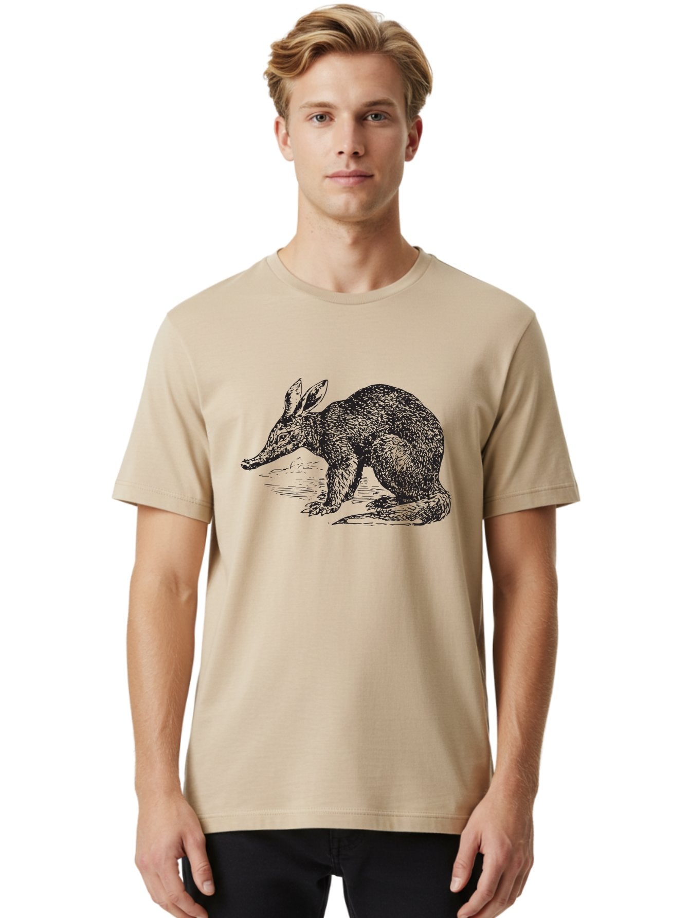 Billie-The-Bilby Men'S Graphic Tee, 100% Cotton, Comfortable Casual Summer Wear, Machine Washable, Bilby Animal Illustration, Marsupial Wildlife, Long Snout, Rabbit-Like Ears, Textured Fur, Detailed Artwork, Wildlife Art Aad851 17