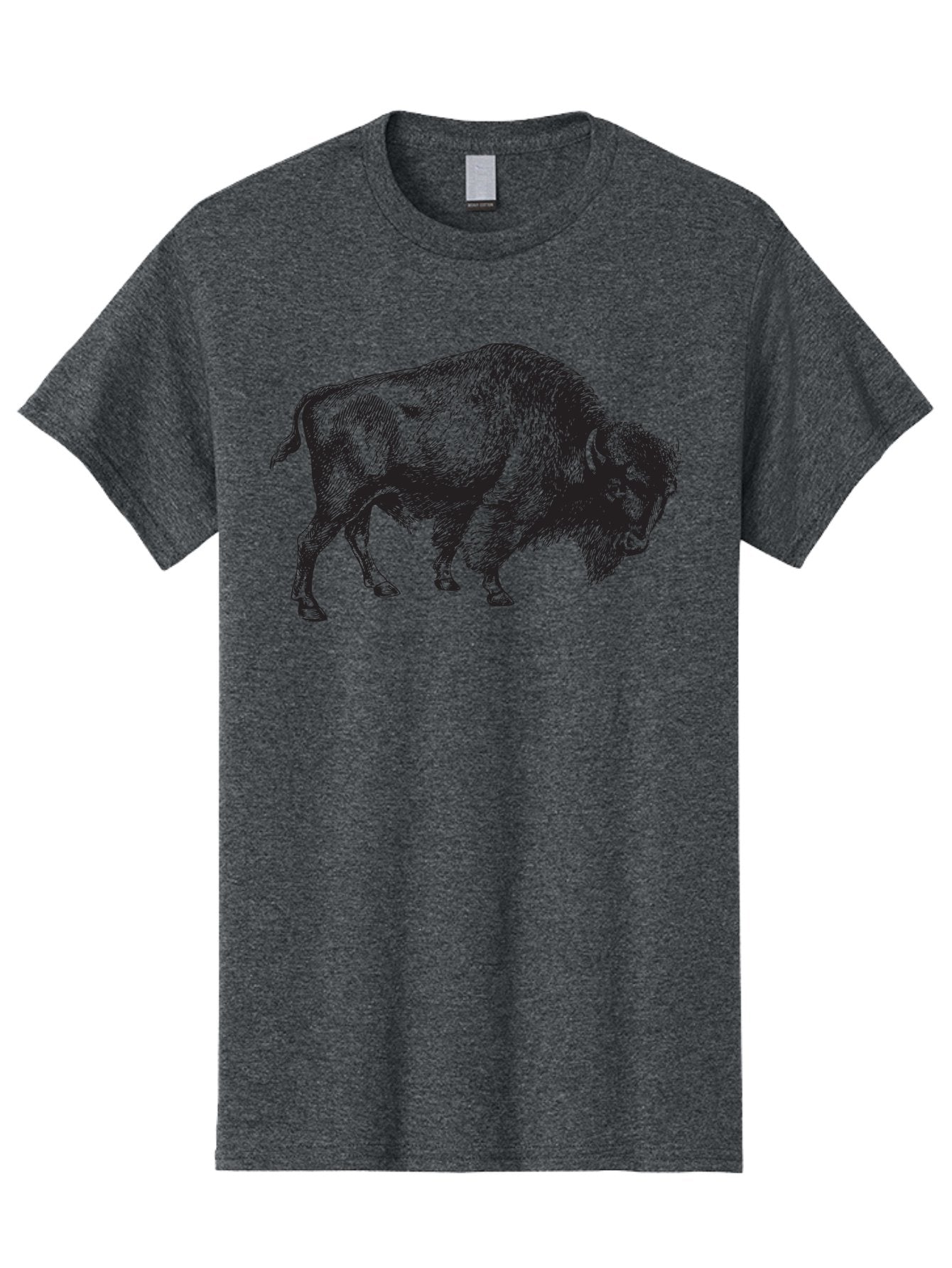 Bison Men'S Graphic Tee, 100% Cotton, Comfortable Casual Summer Wear, Machine Washable, Bison, Wildlife Illustration, American Bison, Wild Animal Art, Majestic Creature, Nature Graphic, Furry Mammal, Bovid Species Aad852 4