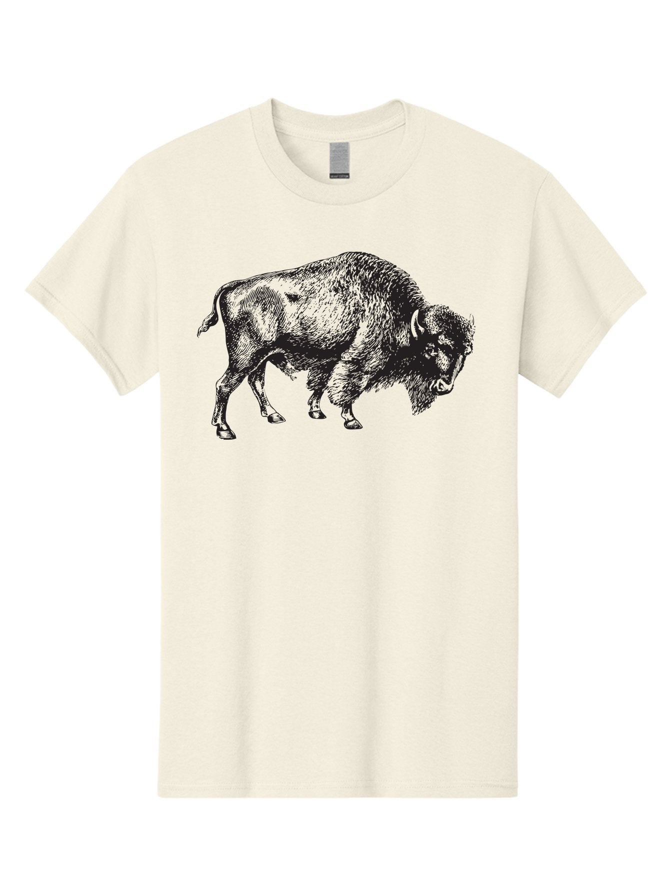 Bison Men'S Graphic Tee, 100% Cotton, Comfortable Casual Summer Wear, Machine Washable, Bison, Wildlife Illustration, American Bison, Wild Animal Art, Majestic Creature, Nature Graphic, Furry Mammal, Bovid Species Aad852 9