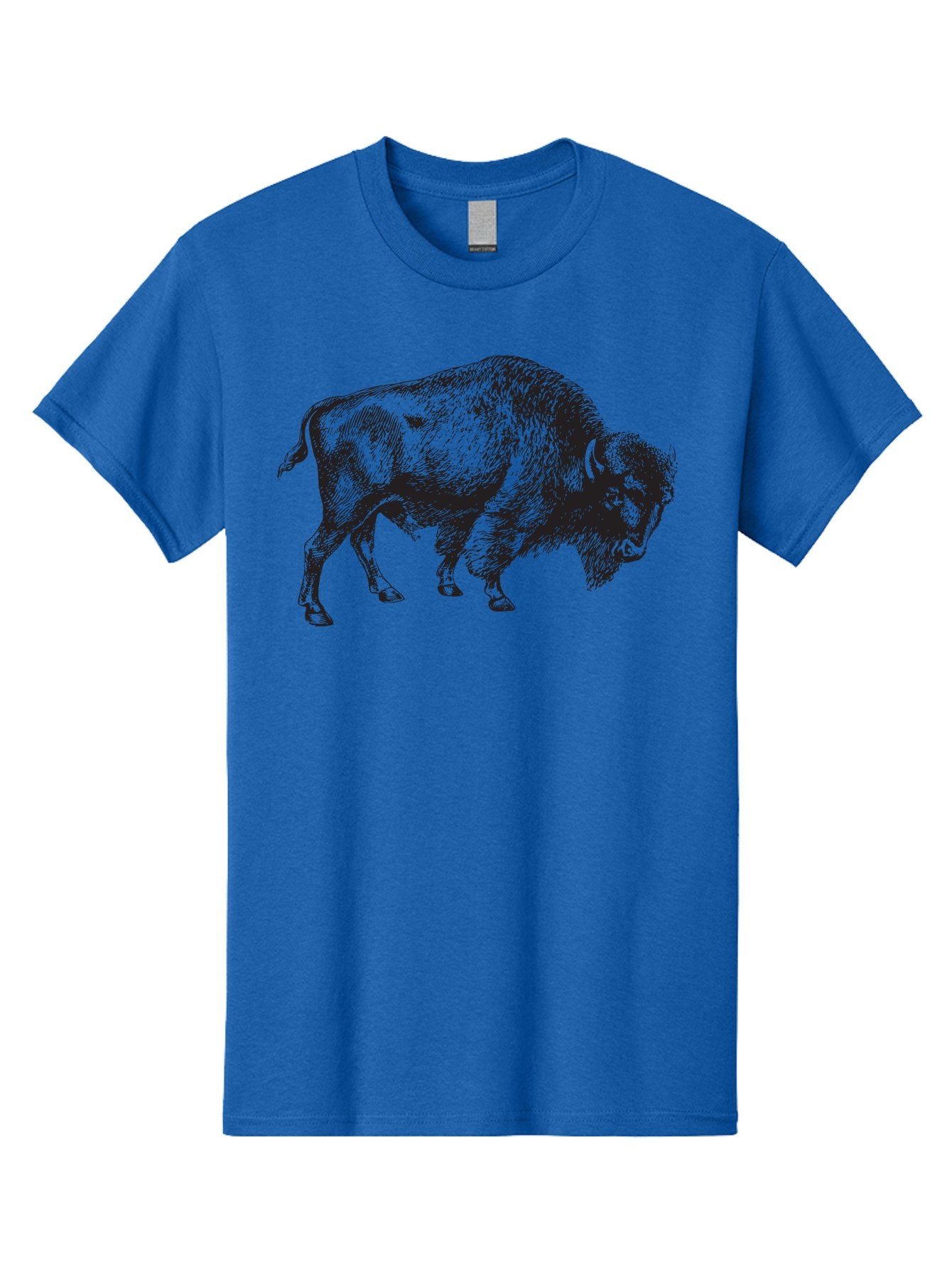 Bison Men'S Graphic Tee, 100% Cotton, Comfortable Casual Summer Wear, Machine Washable, Bison, Wildlife Illustration, American Bison, Wild Animal Art, Majestic Creature, Nature Graphic, Furry Mammal, Bovid Species Aad852 8