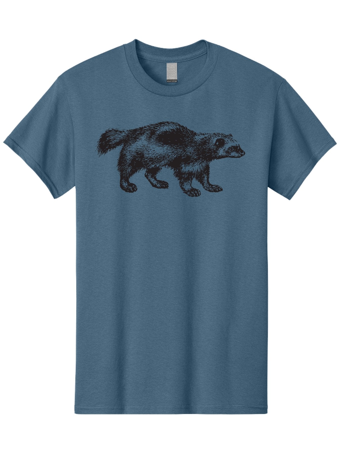 Black-Badger Men'S Graphic Tee, 100% Cotton, Comfortable Casual Summer Wear, Machine Washable, Badger Illustration, Animal Art, Wildlife Graphic, Stylized Mammal, Furry Creature, Monochrome Design, Bold Lines, Rugged Texture, Wildlife Symbol Aad853 5