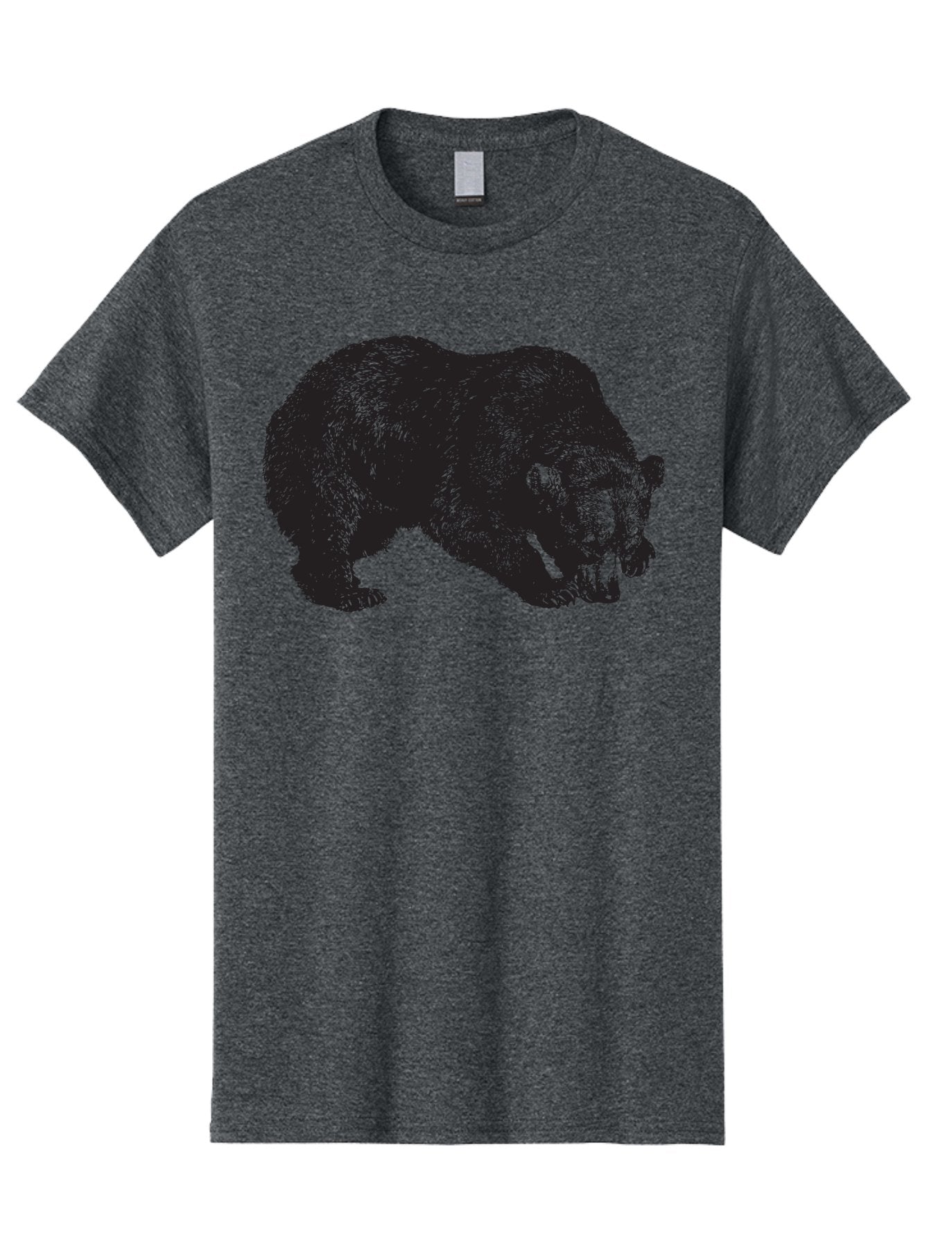 Black-Bear Men'S Graphic Tee, 100% Cotton, Comfortable Casual Summer Wear, Machine Washable, Bear Silhouette, Wildlife Illustration, Animal Artwork, Forest Creature, Majestic Animal, Wild Bear Aad854 8