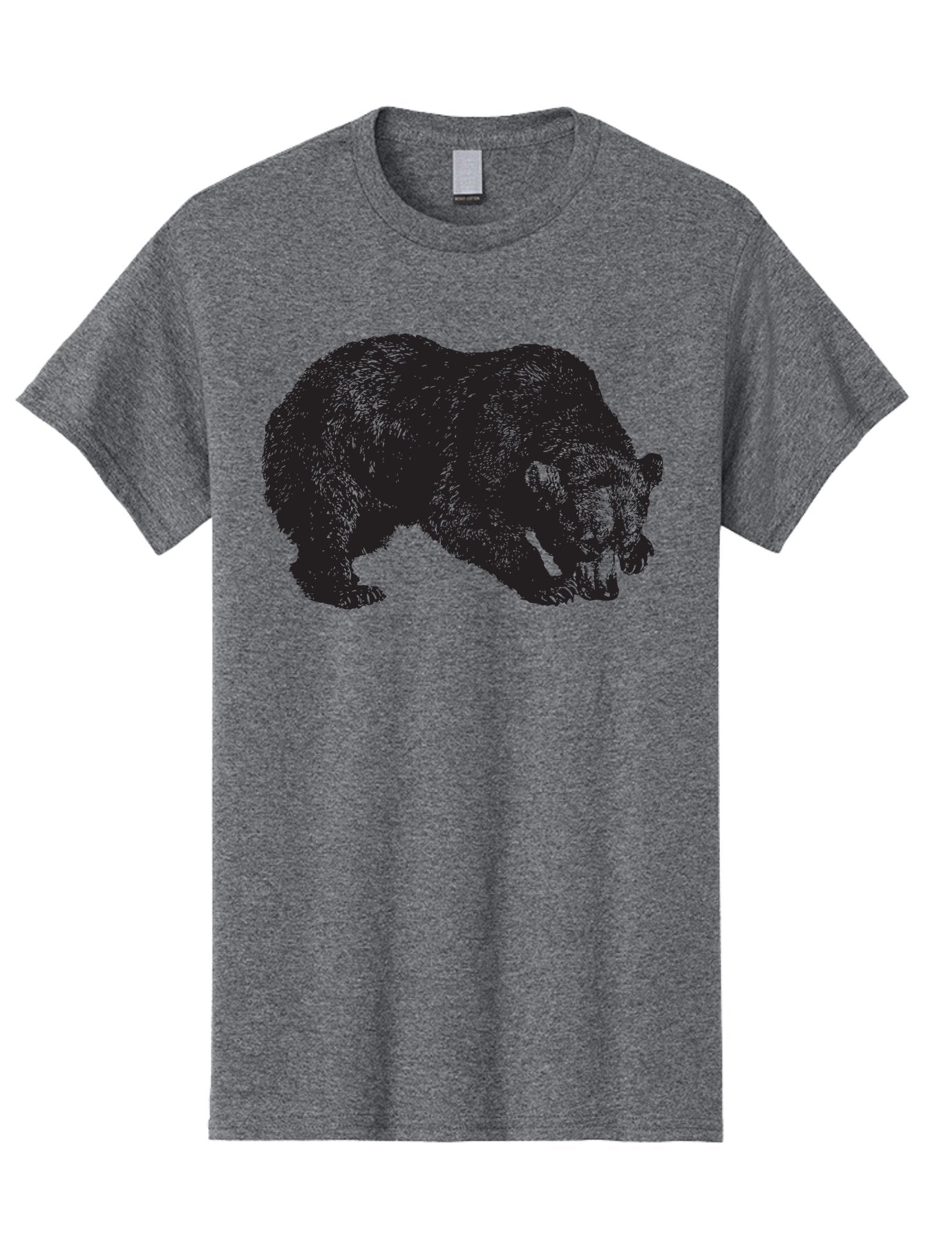 Black-Bear Men'S Graphic Tee, 100% Cotton, Comfortable Casual Summer Wear, Machine Washable, Bear Silhouette, Wildlife Illustration, Animal Artwork, Forest Creature, Majestic Animal, Wild Bear Aad854 15