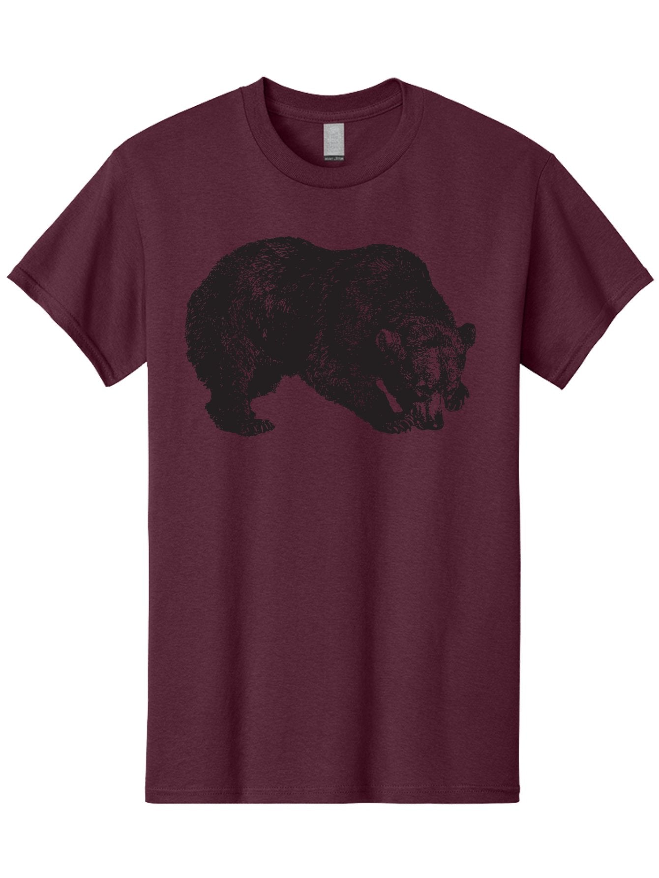 Black-Bear Men'S Graphic Tee, 100% Cotton, Comfortable Casual Summer Wear, Machine Washable, Bear Silhouette, Wildlife Illustration, Animal Artwork, Forest Creature, Majestic Animal, Wild Bear Aad854 12