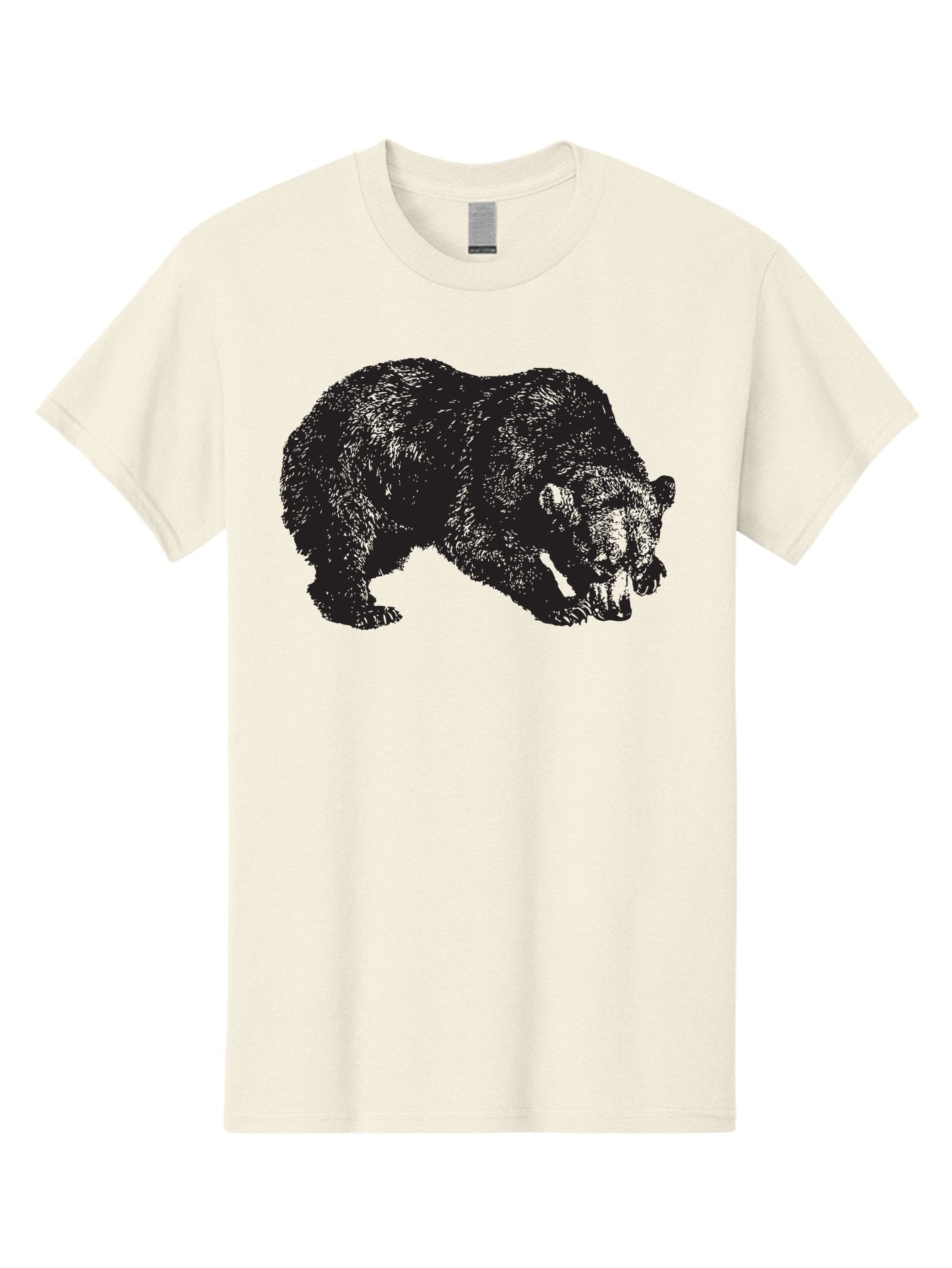 Black-Bear Men'S Graphic Tee, 100% Cotton, Comfortable Casual Summer Wear, Machine Washable, Bear Silhouette, Wildlife Illustration, Animal Artwork, Forest Creature, Majestic Animal, Wild Bear Aad854 4