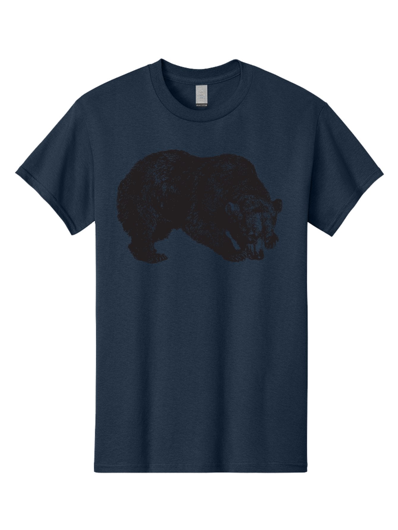 Black-Bear Men'S Graphic Tee, 100% Cotton, Comfortable Casual Summer Wear, Machine Washable, Bear Silhouette, Wildlife Illustration, Animal Artwork, Forest Creature, Majestic Animal, Wild Bear Aad854 6