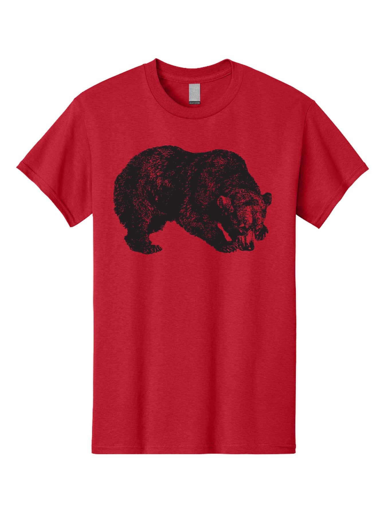 Black-Bear Men'S Graphic Tee, 100% Cotton, Comfortable Casual Summer Wear, Machine Washable, Bear Silhouette, Wildlife Illustration, Animal Artwork, Forest Creature, Majestic Animal, Wild Bear Aad854 11
