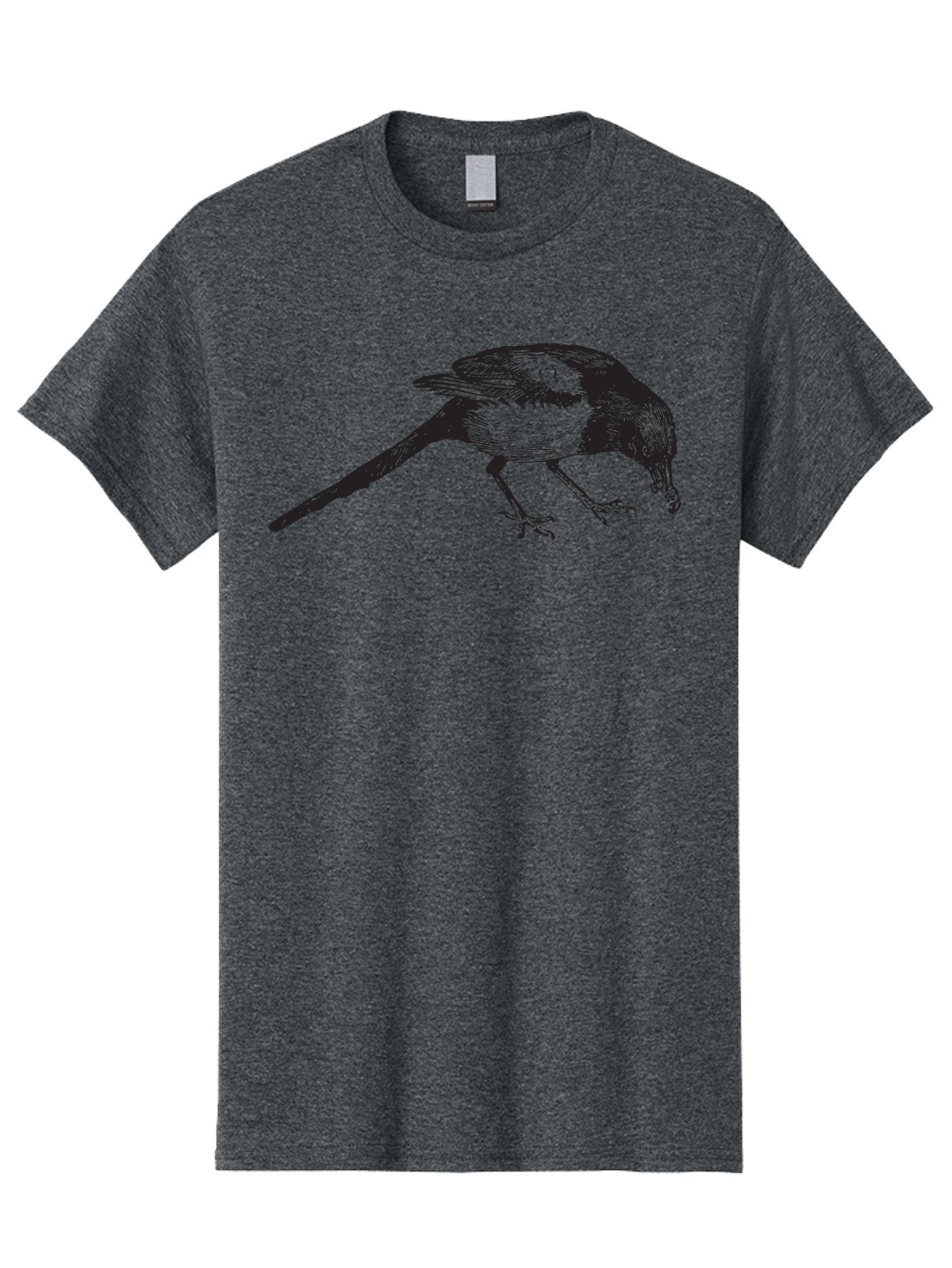 Black-Bird Men'S Graphic Tee, 100% Cotton, Comfortable Casual Summer Wear, Machine Washable, Black And White Bird, Bird In Flight, Wildlife Art, Birdwatching, Nature Lovers, Avian Illustrations, Bird'S Feathers, Detailed Drawing, Aad855 4