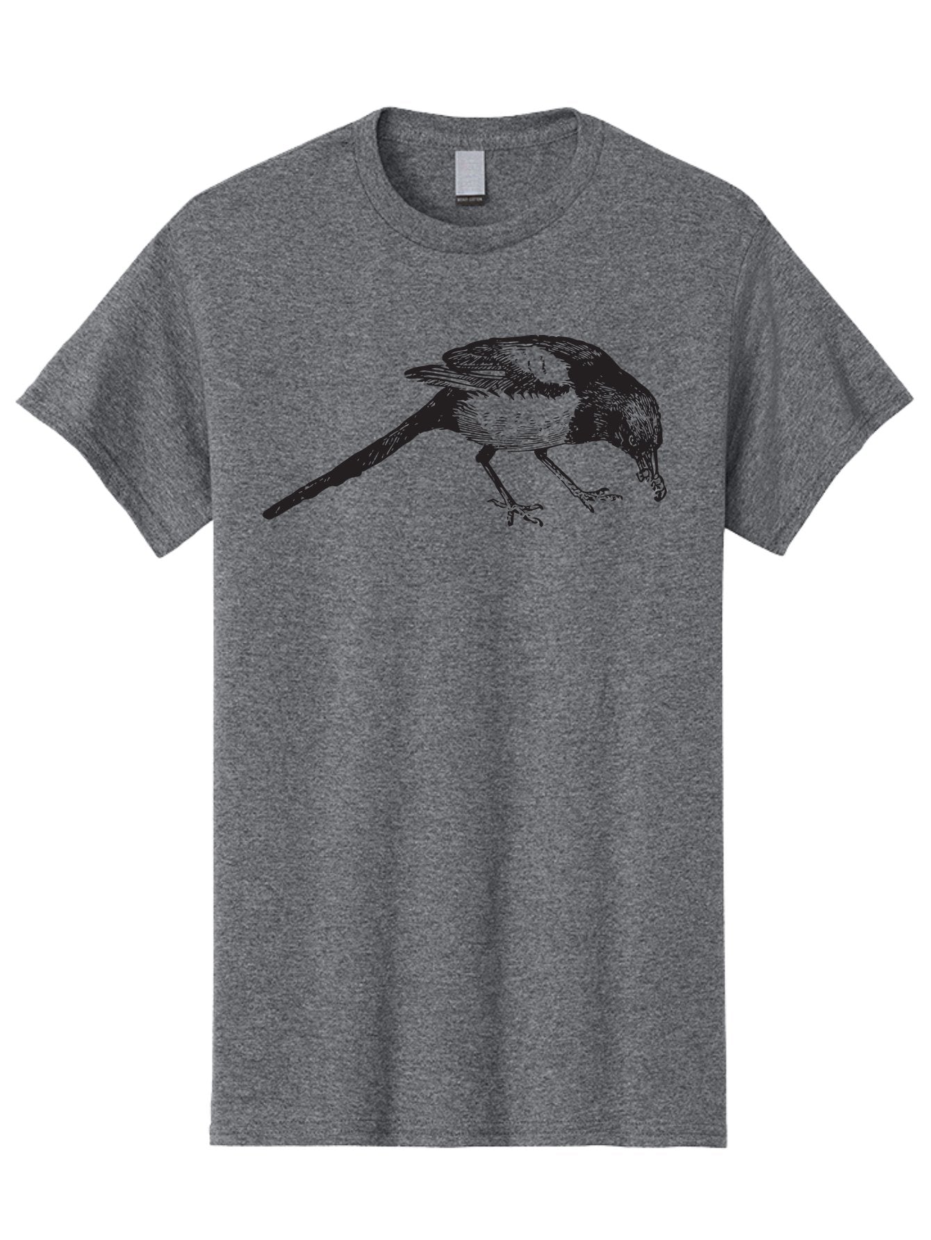 Black-Bird Men'S Graphic Tee, 100% Cotton, Comfortable Casual Summer Wear, Machine Washable, Black And White Bird, Bird In Flight, Wildlife Art, Birdwatching, Nature Lovers, Avian Illustrations, Bird'S Feathers, Detailed Drawing, Aad855 9
