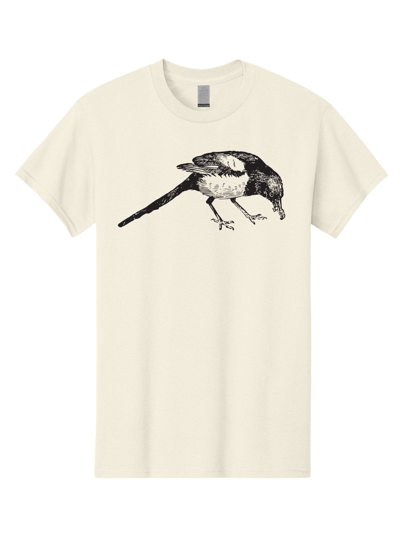 Black-Bird Men'S Graphic Tee, 100% Cotton, Comfortable Casual Summer Wear, Machine Washable, Black And White Bird, Bird In Flight, Wildlife Art, Birdwatching, Nature Lovers, Avian Illustrations, Bird'S Feathers, Detailed Drawing, Aad855
