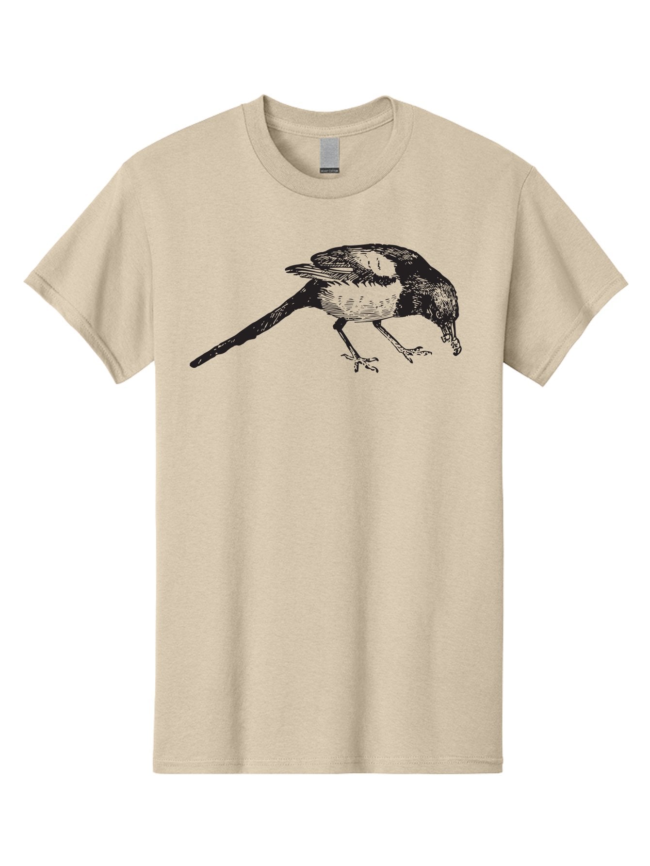 Black-Bird Men'S Graphic Tee, 100% Cotton, Comfortable Casual Summer Wear, Machine Washable, Black And White Bird, Bird In Flight, Wildlife Art, Birdwatching, Nature Lovers, Avian Illustrations, Bird'S Feathers, Detailed Drawing, Aad855 7