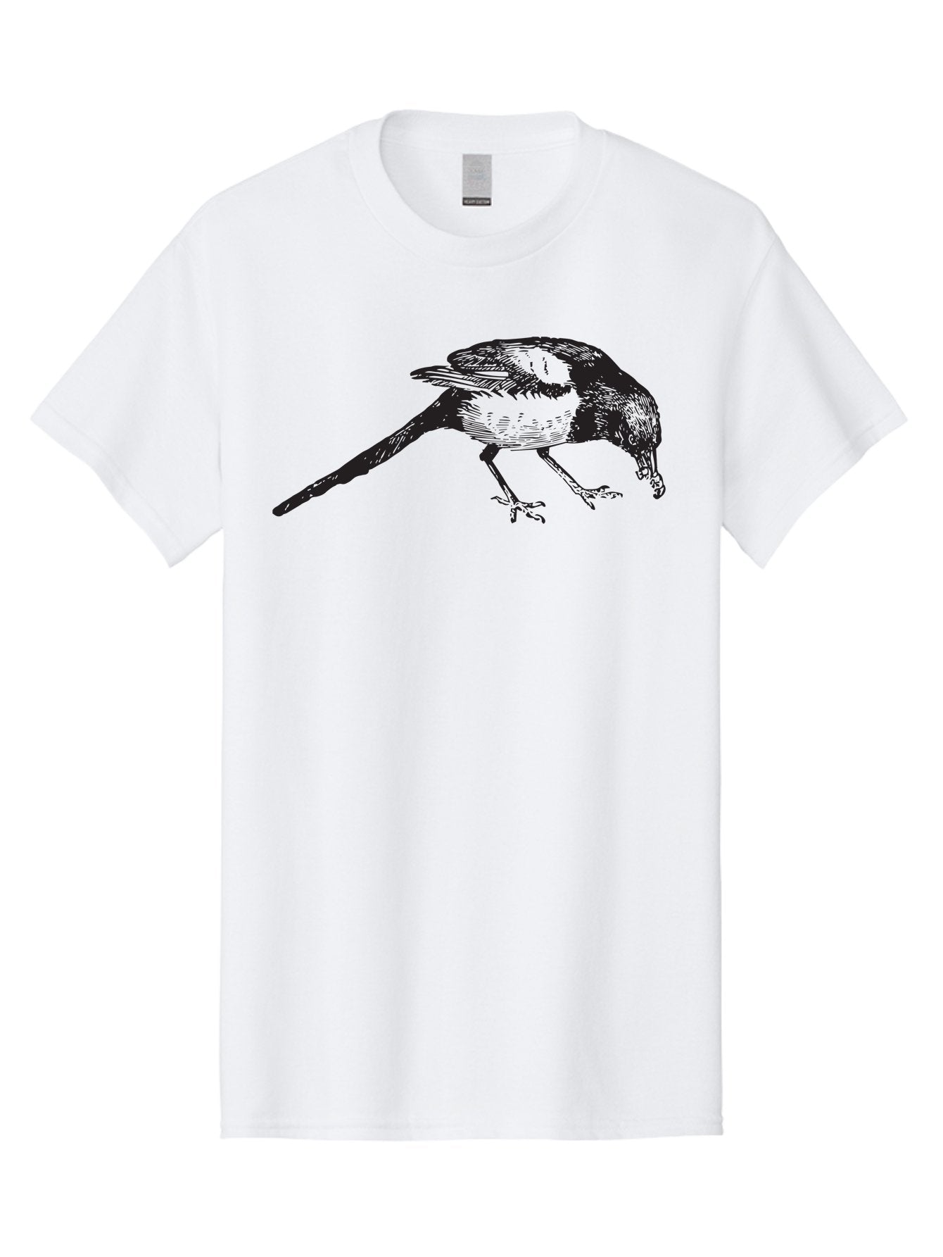 Black-Bird Men'S Graphic Tee, 100% Cotton, Comfortable Casual Summer Wear, Machine Washable, Black And White Bird, Bird In Flight, Wildlife Art, Birdwatching, Nature Lovers, Avian Illustrations, Bird'S Feathers, Detailed Drawing, Aad855 14