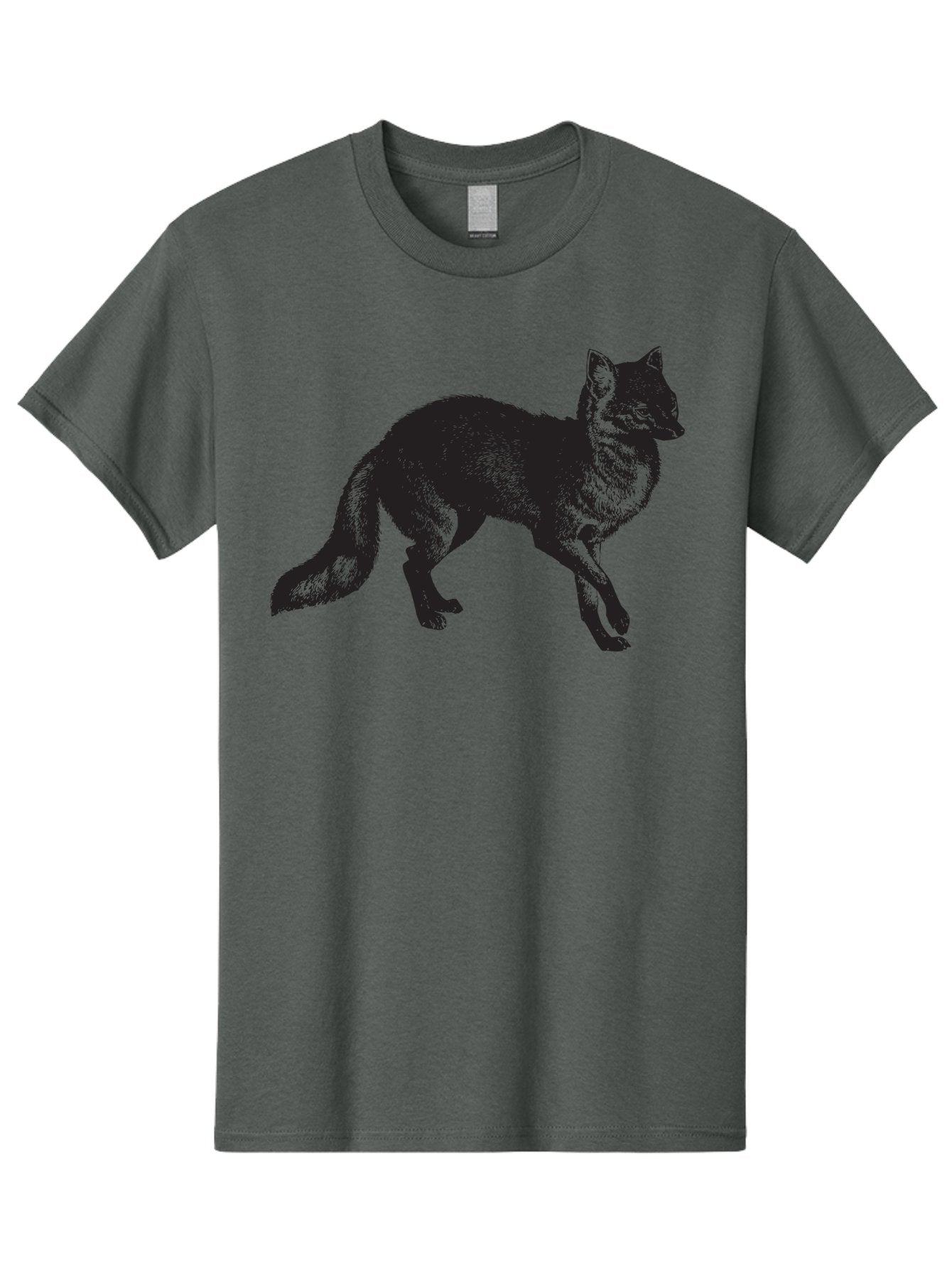 Black-Wolf Men'S Graphic Tee, 100% Cotton, Comfortable Casual Summer Wear, Machine Washable, Black Fox, Wildlife, Animal Silhouette, Nature, Wild Canines, Predators, Forest Dwellers, Black Graphic, Neon Effect Aad856 6