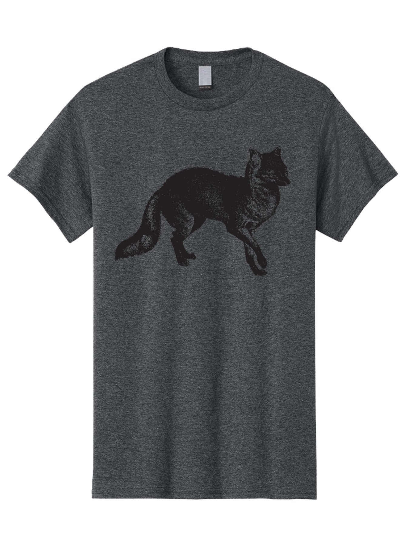 Black-Wolf Men'S Graphic Tee, 100% Cotton, Comfortable Casual Summer Wear, Machine Washable, Black Fox, Wildlife, Animal Silhouette, Nature, Wild Canines, Predators, Forest Dwellers, Black Graphic, Neon Effect Aad856 13