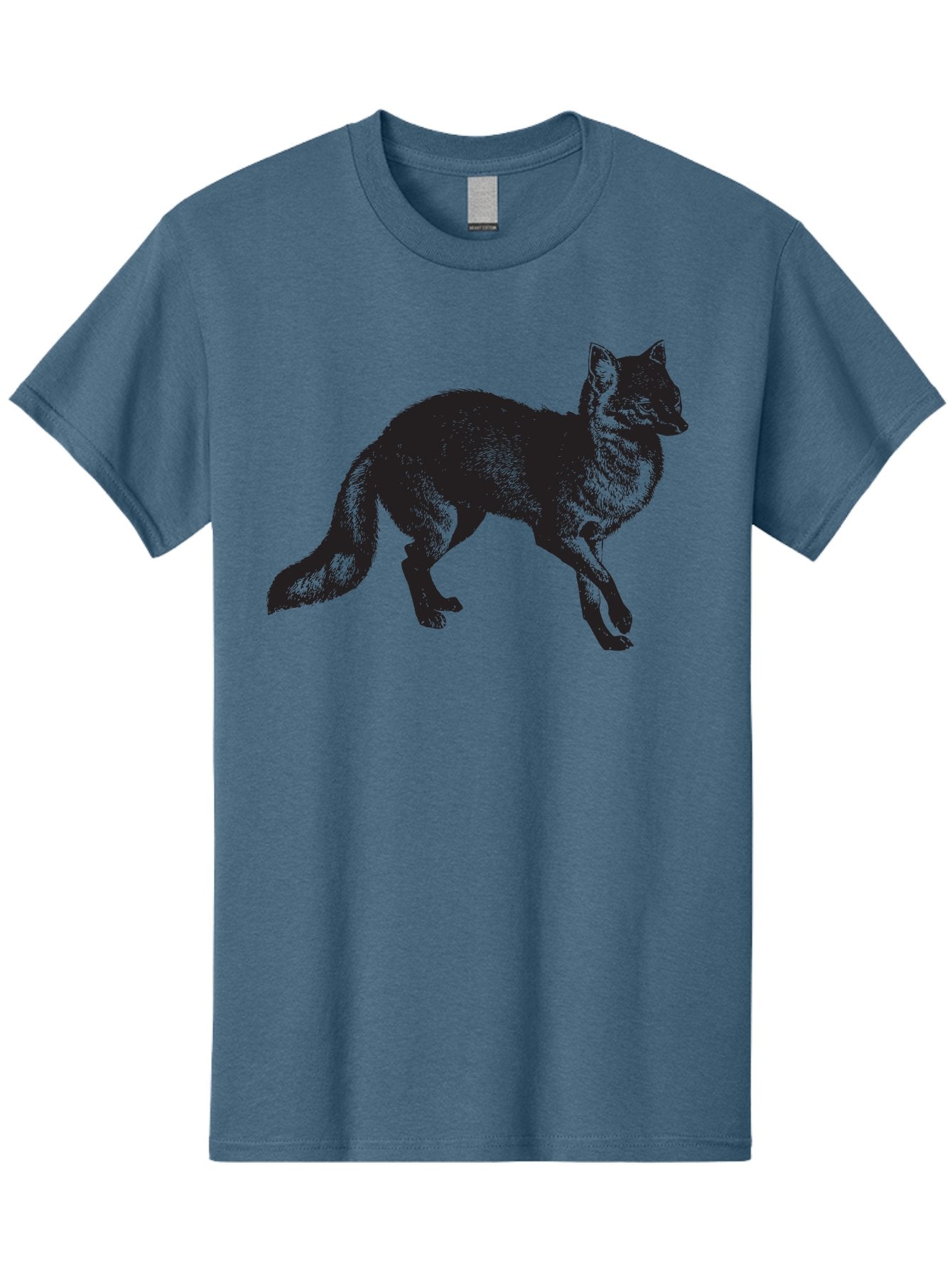 Black-Wolf Men'S Graphic Tee, 100% Cotton, Comfortable Casual Summer Wear, Machine Washable, Black Fox, Wildlife, Animal Silhouette, Nature, Wild Canines, Predators, Forest Dwellers, Black Graphic, Neon Effect Aad856 15