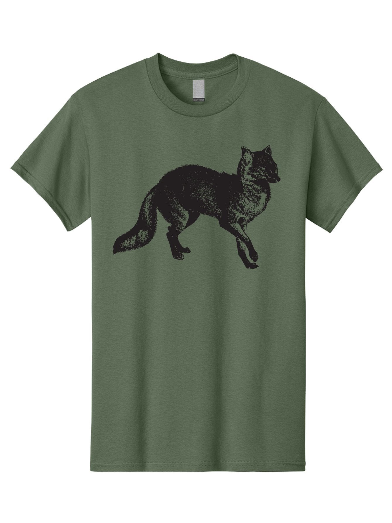 Black-Wolf Men'S Graphic Tee, 100% Cotton, Comfortable Casual Summer Wear, Machine Washable, Black Fox, Wildlife, Animal Silhouette, Nature, Wild Canines, Predators, Forest Dwellers, Black Graphic, Neon Effect Aad856 3