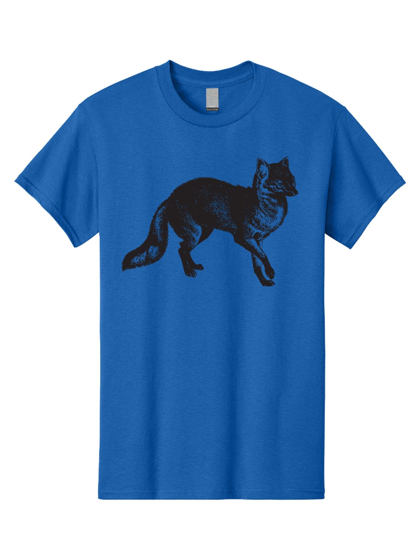 Black-Wolf Men'S Graphic Tee, 100% Cotton, Comfortable Casual Summer Wear, Machine Washable, Black Fox, Wildlife, Animal Silhouette, Nature, Wild Canines, Predators, Forest Dwellers, Black Graphic, Neon Effect Aad856 12